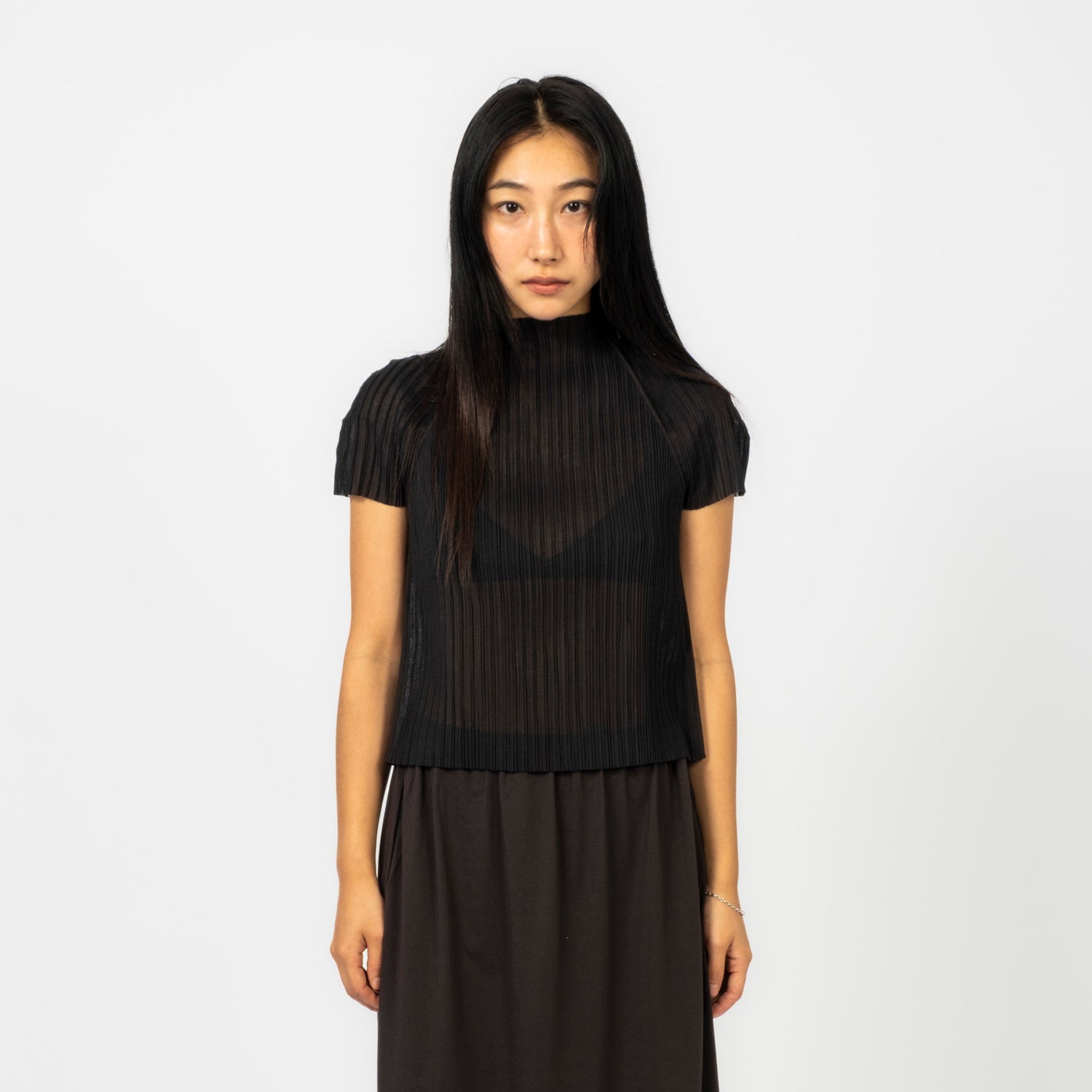 [AMOMENTO] WOMEN'S PLEATS RAGLAN TOP _ BLACK