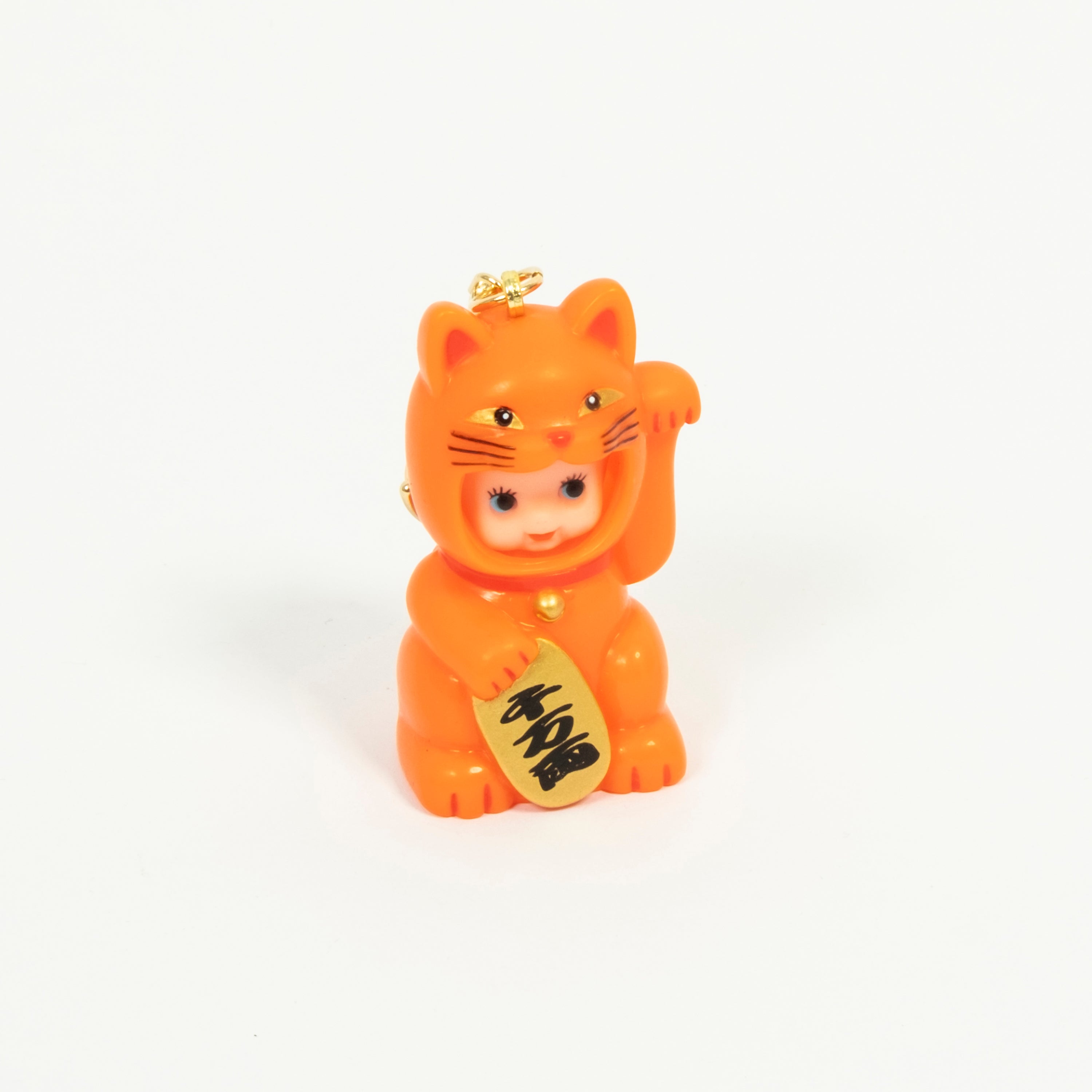 [BEAMS JAPAN] ORANGE KEWPIE DOLL KEY CHAIN _ LUCKY CAT