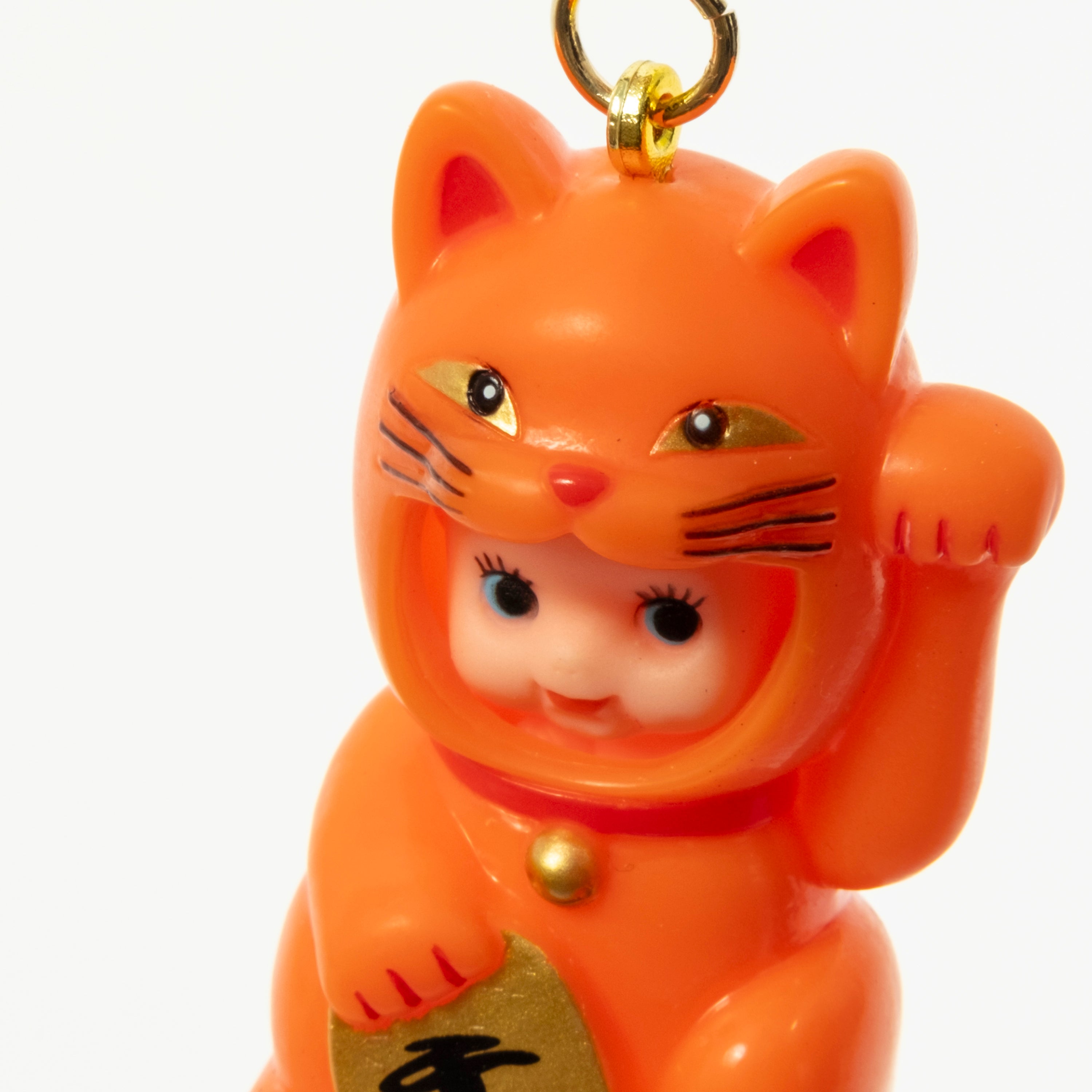 [BEAMS JAPAN] ORANGE KEWPIE DOLL KEY CHAIN _ LUCKY CAT