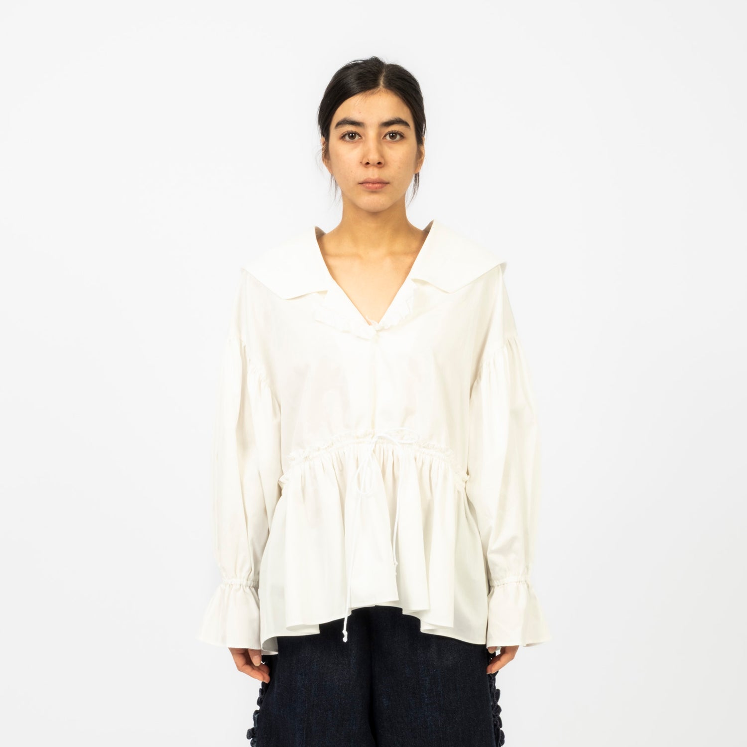 [RHODOLIRION] SINGLE TIERED SMOCK _ WHITE
