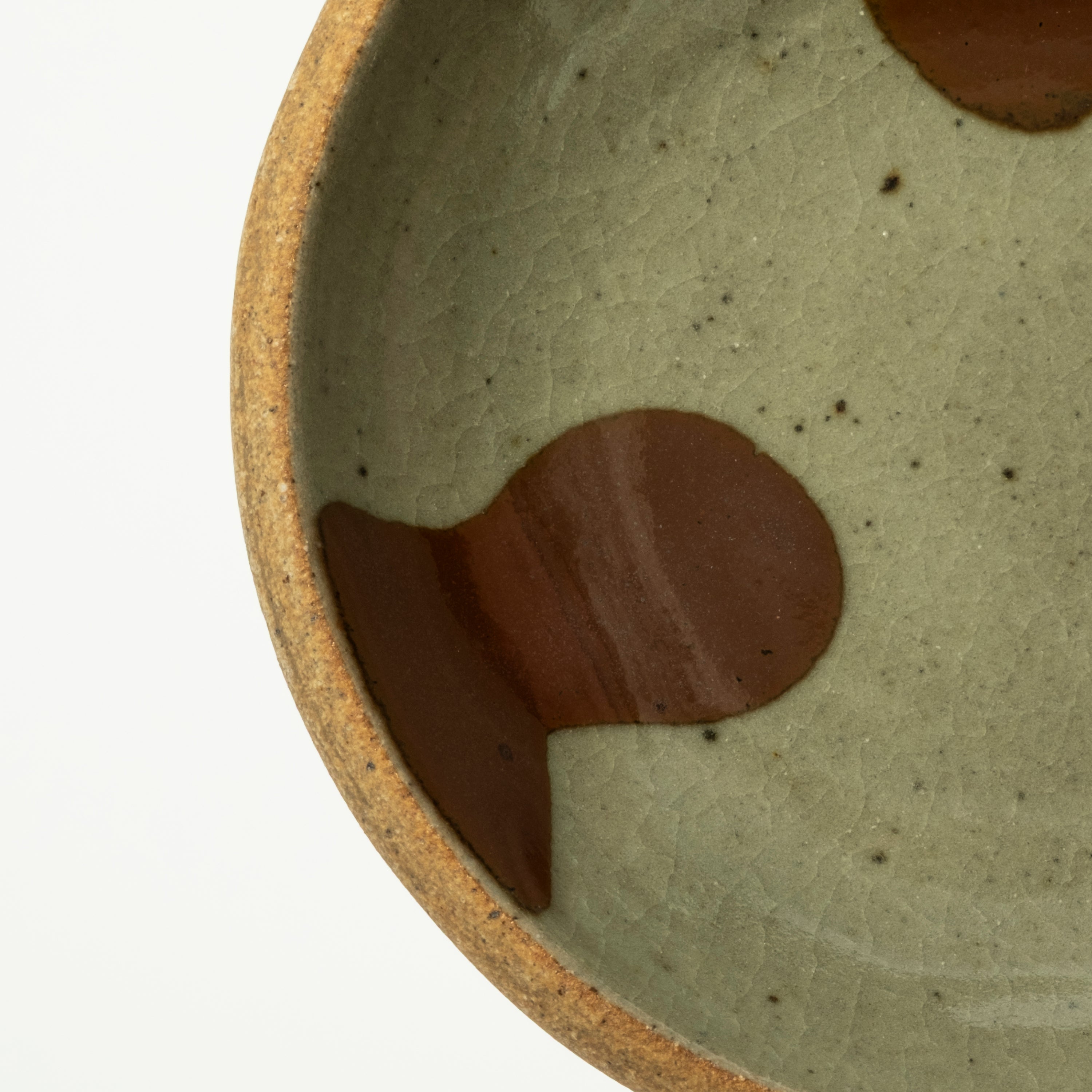 [BEAMS JAPAN x HAMADAGAMA] ROUND PLATE S _ WHITE/BROWN