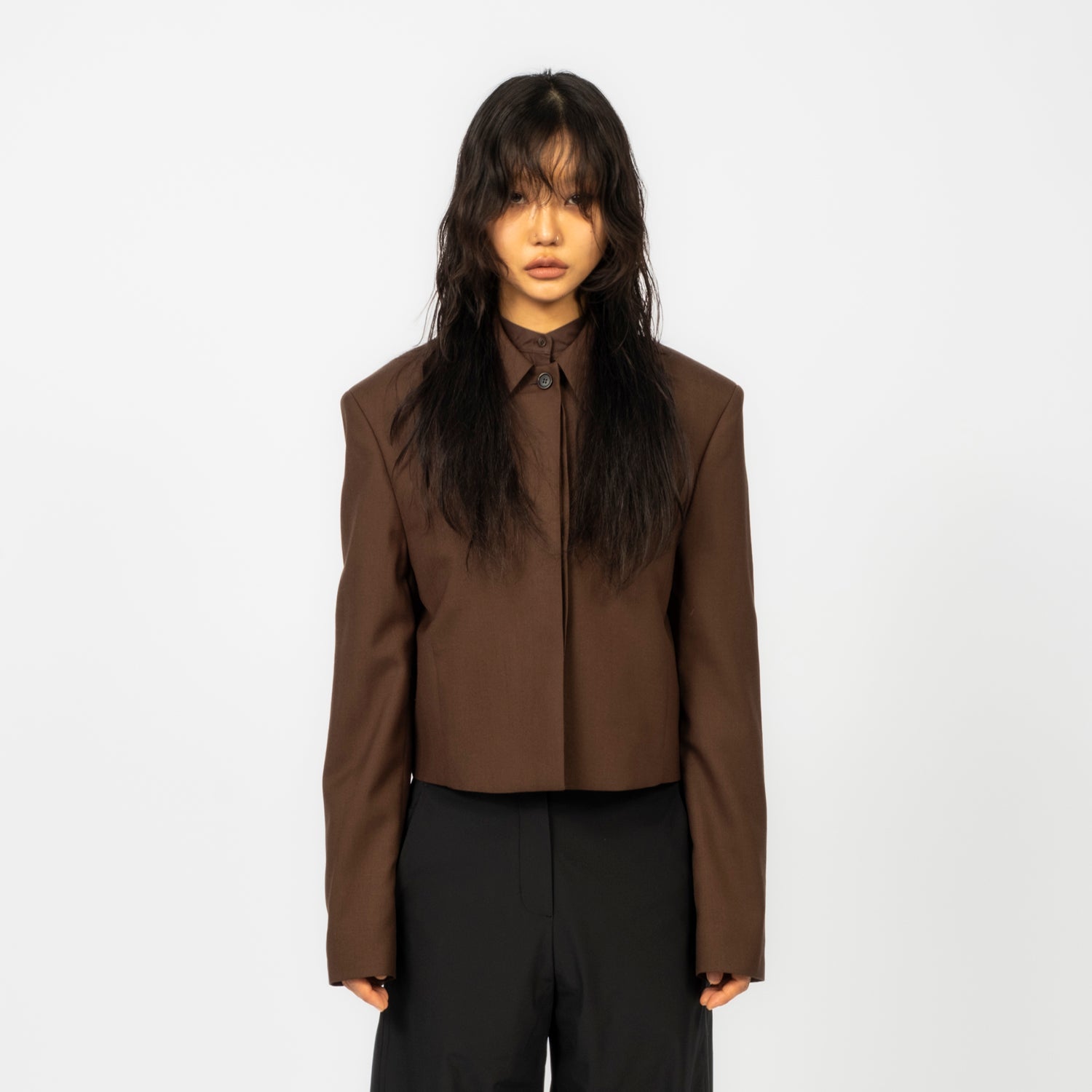 [AMOMENTO] WOOL SHORT JACKET _ KHAKI