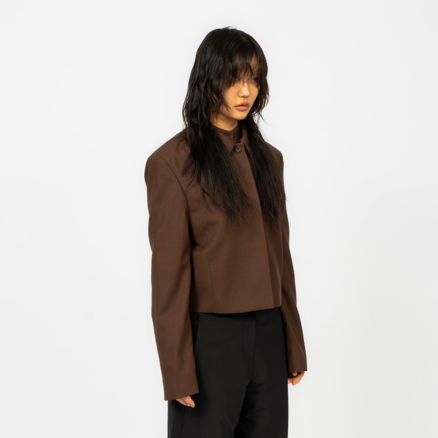 [AMOMENTO] WOOL SHORT JACKET _ KHAKI