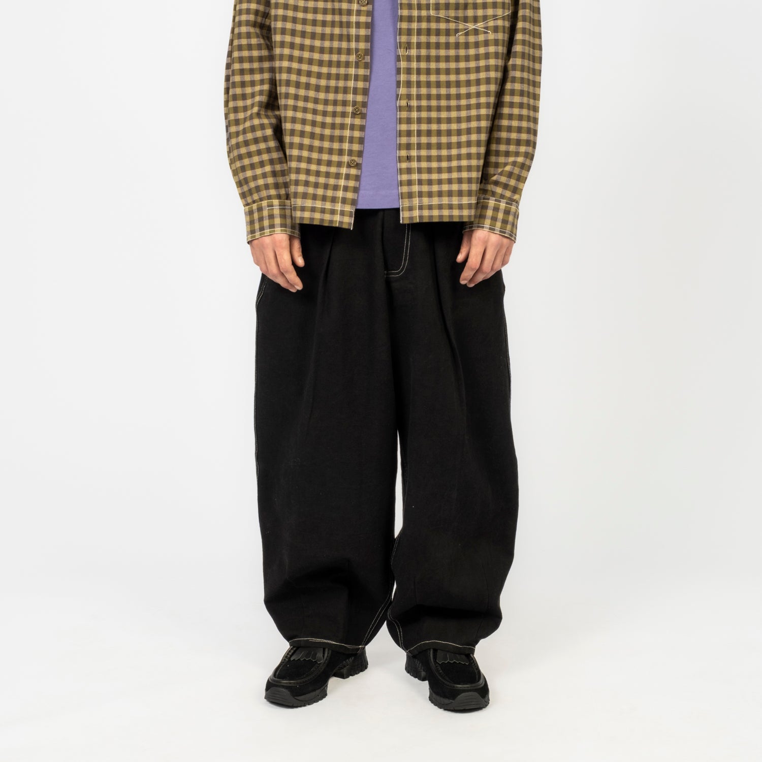 [STORY MFG] LUSH PANTS _ BLACK WONKY-WEAR