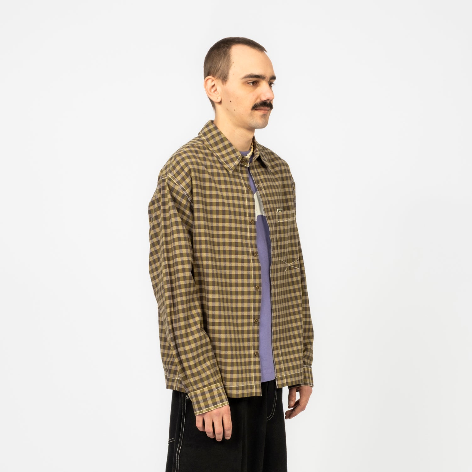 [STORY MFG] BRACKEN SHIRT _ COACH CHECK WONKY-WEAR