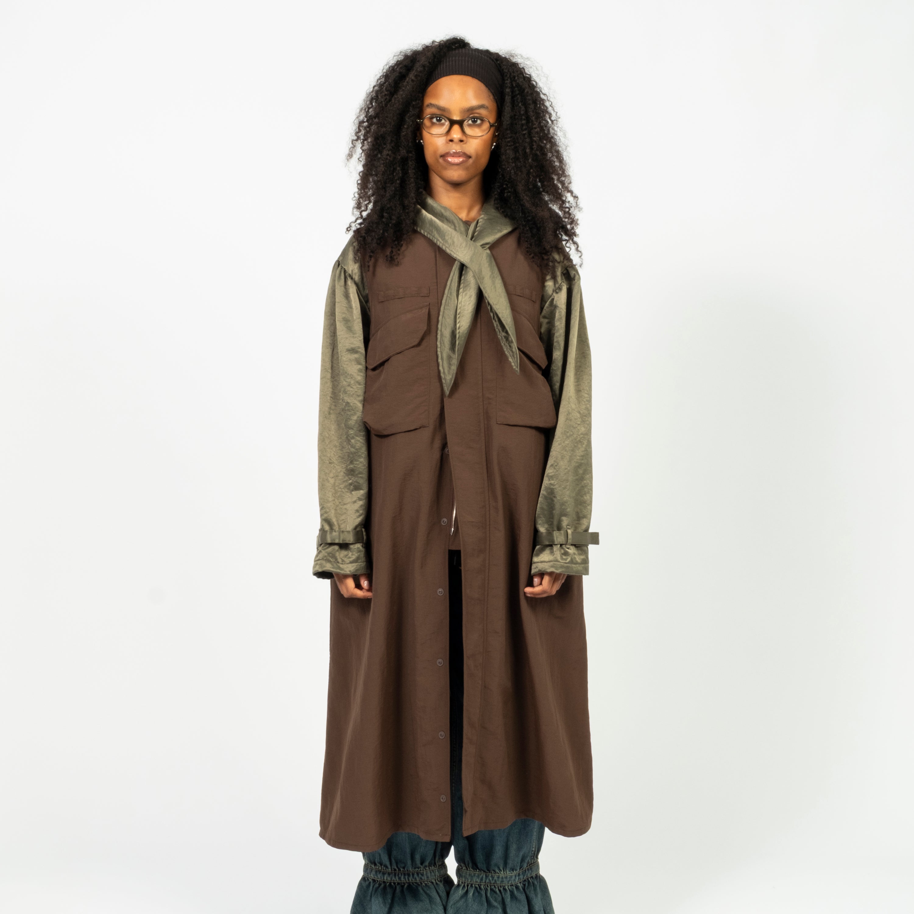 [TACTI] 4PLY TASLAN FLAK DRESS _ BROWN