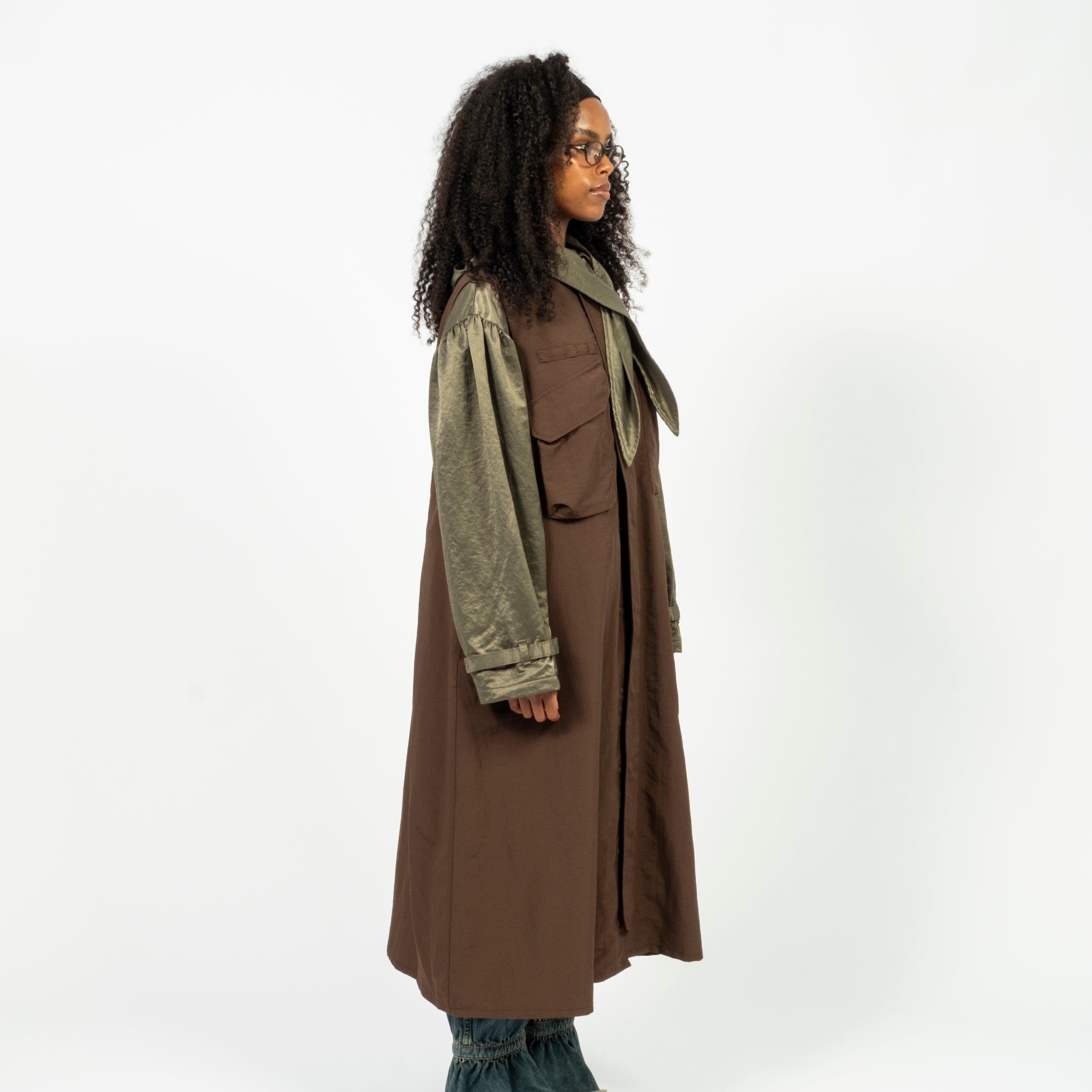 [TACTI] 4PLY TASLAN FLAK DRESS _ BROWN