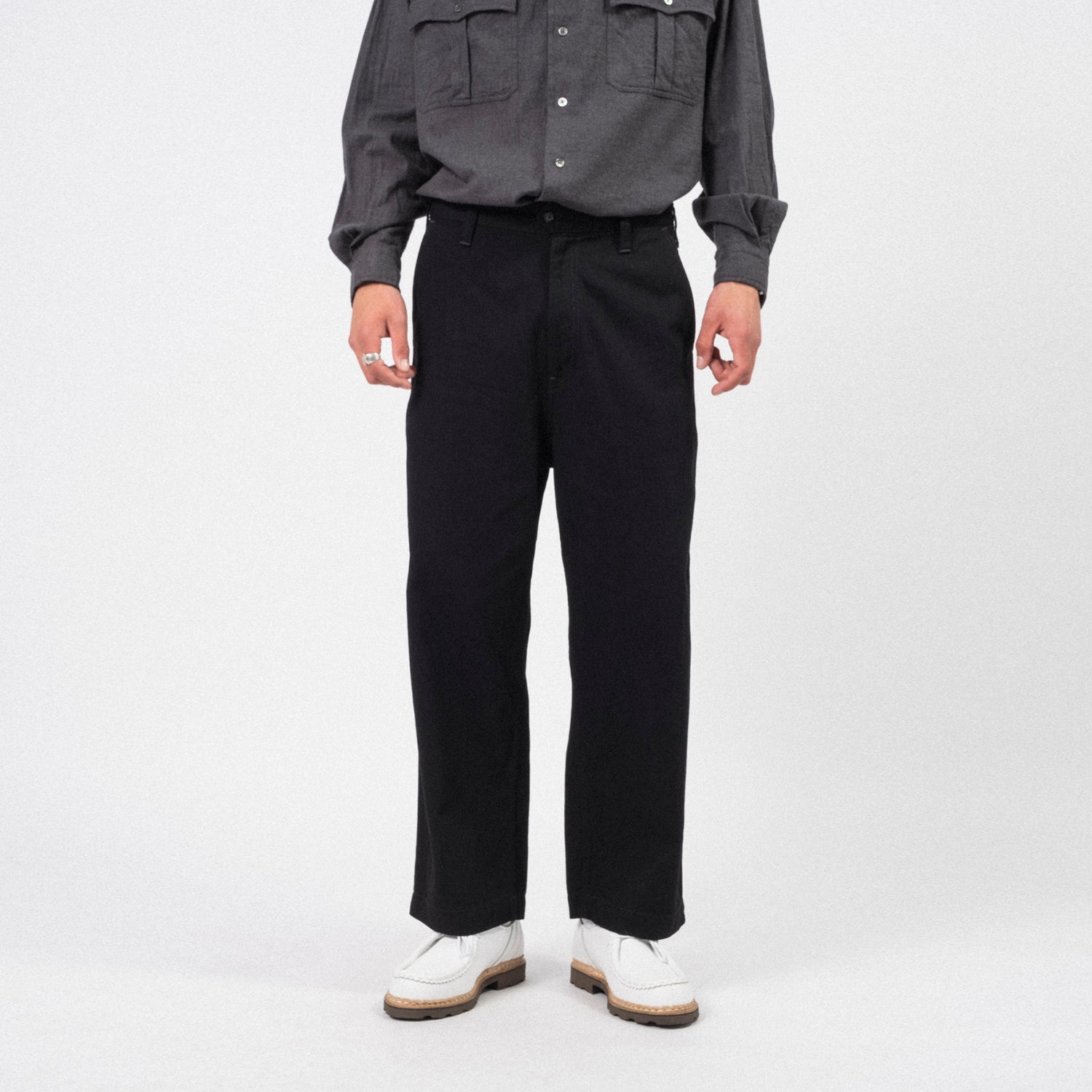 [PORTER CLASSIC] CLASSIC DENIM GENE KELLY PANTS _ BLACK