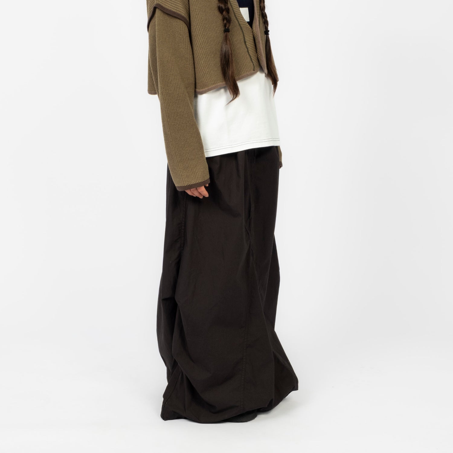 [BEAMS BOY] ARMY HIGH-WAIST ARRANGEMENT DRESS _ BLACK