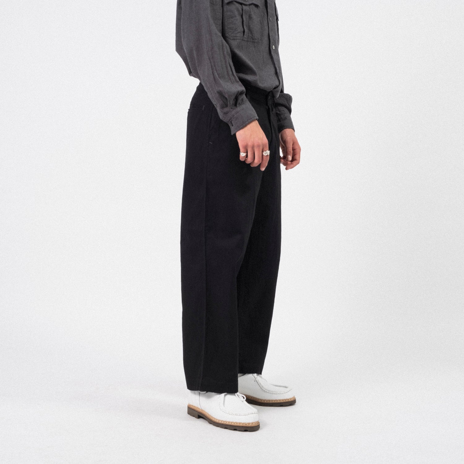 [PORTER CLASSIC] CLASSIC DENIM GENE KELLY PANTS _ BLACK