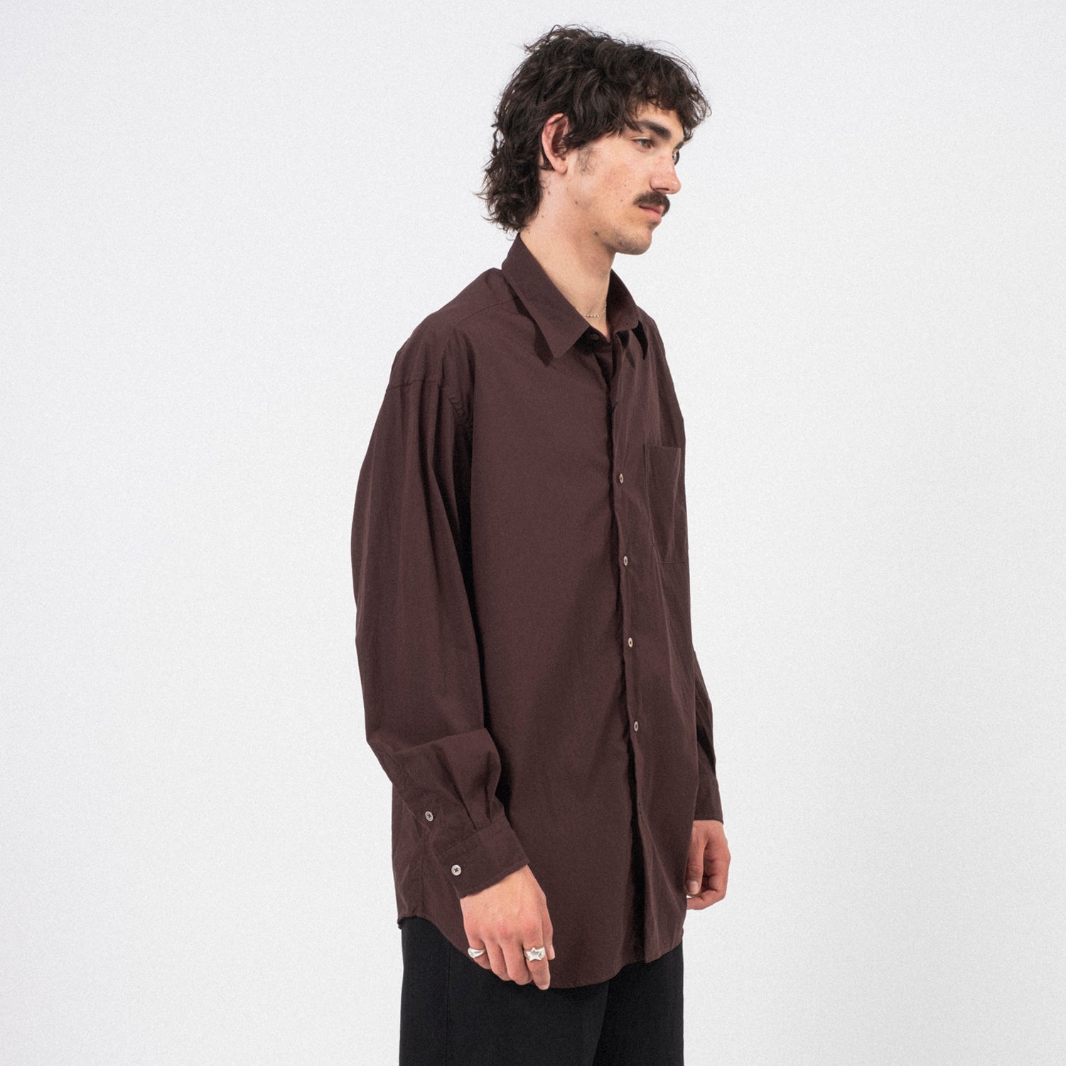 [PORTER CLASSIC] CLASSIC SHIRT _ BROWN