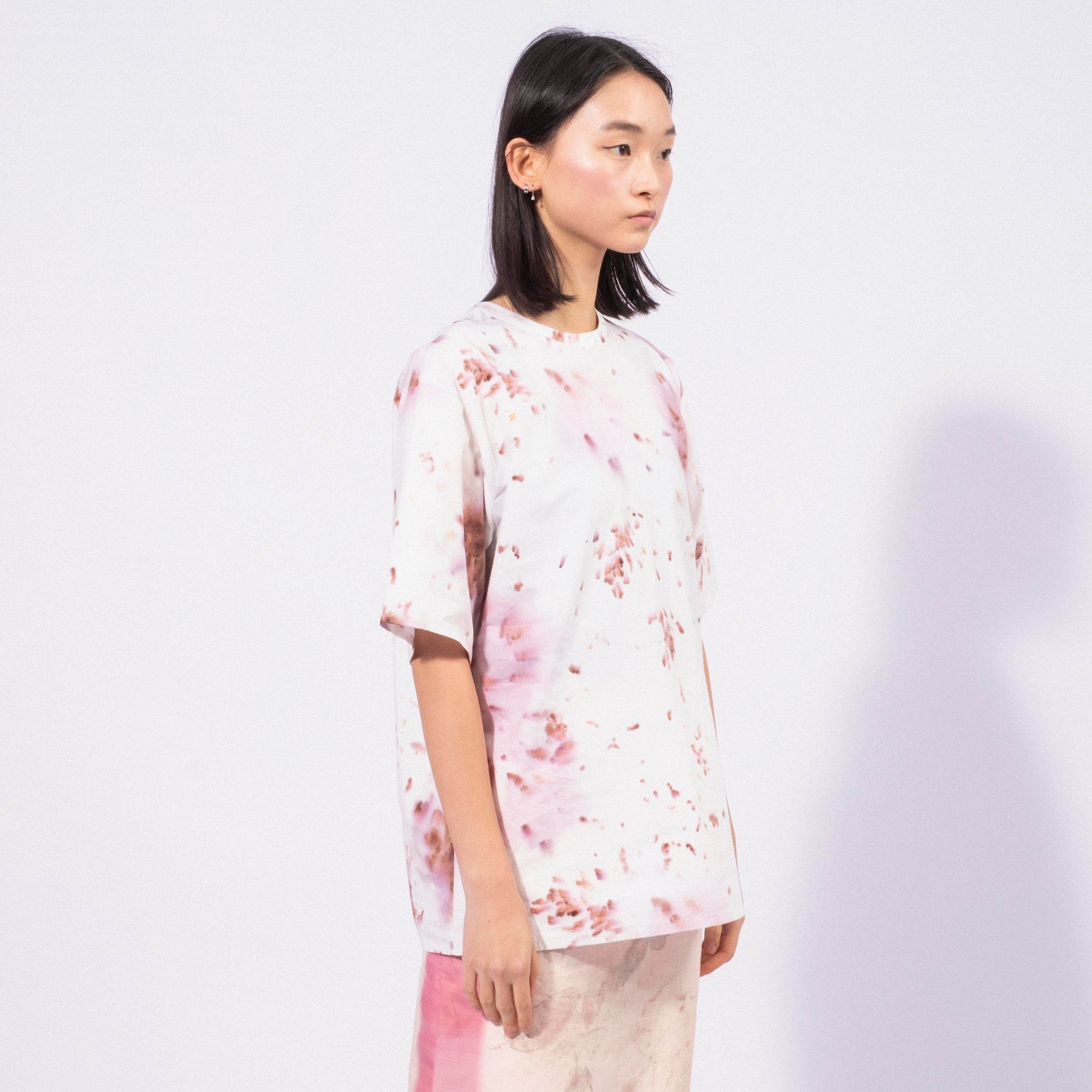 [TEAK] ROUND COTTON BLOUSE _ HIBISCUS PINK