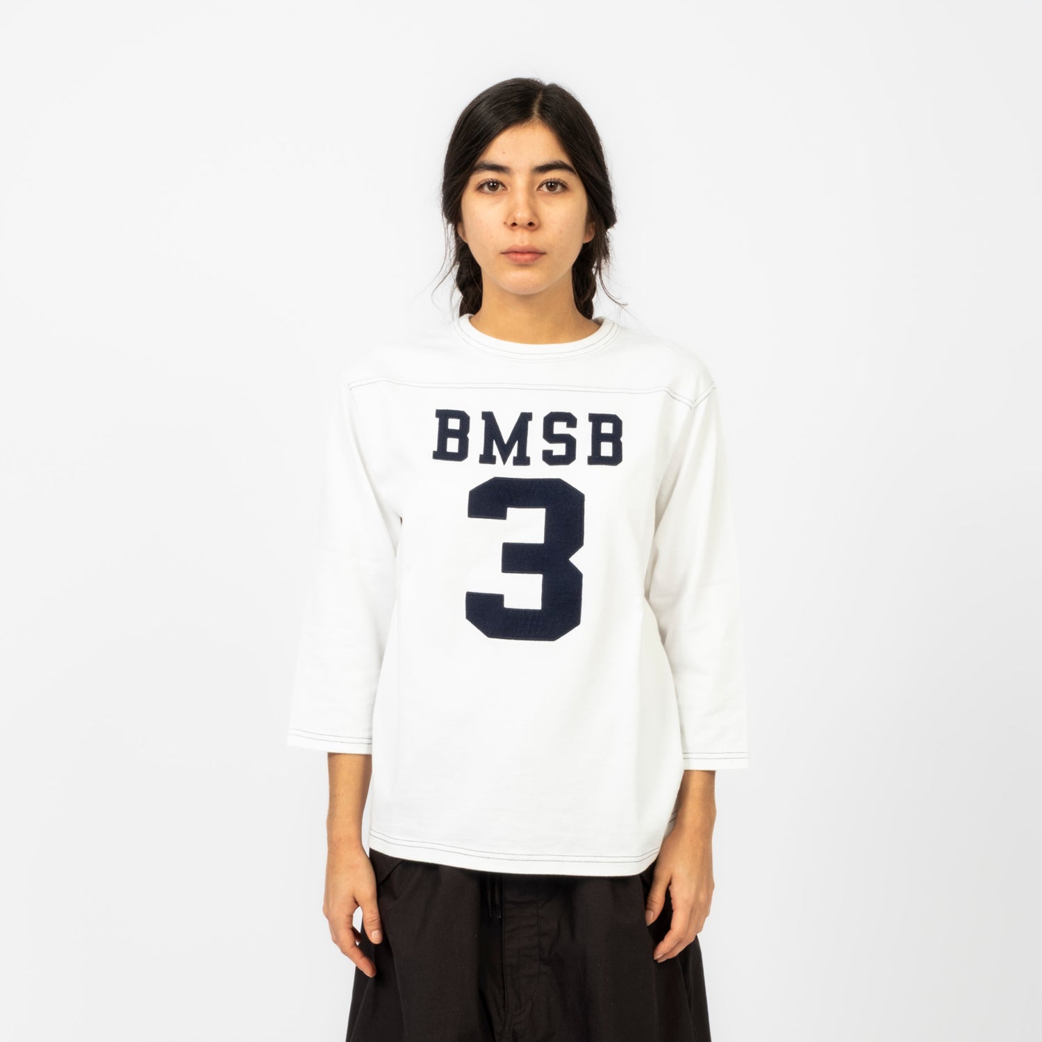 [BEAMS BOY] O.KNIT F/B3/4 _ WHITE