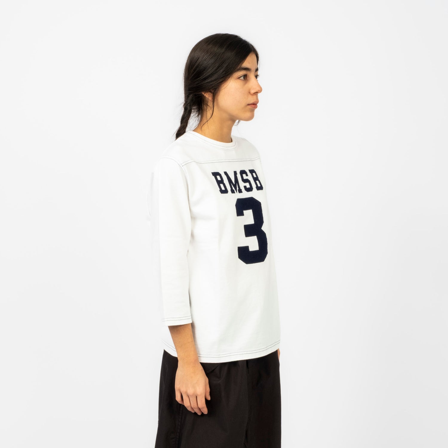 [BEAMS BOY] O.KNIT F/B3/4 _ WHITE