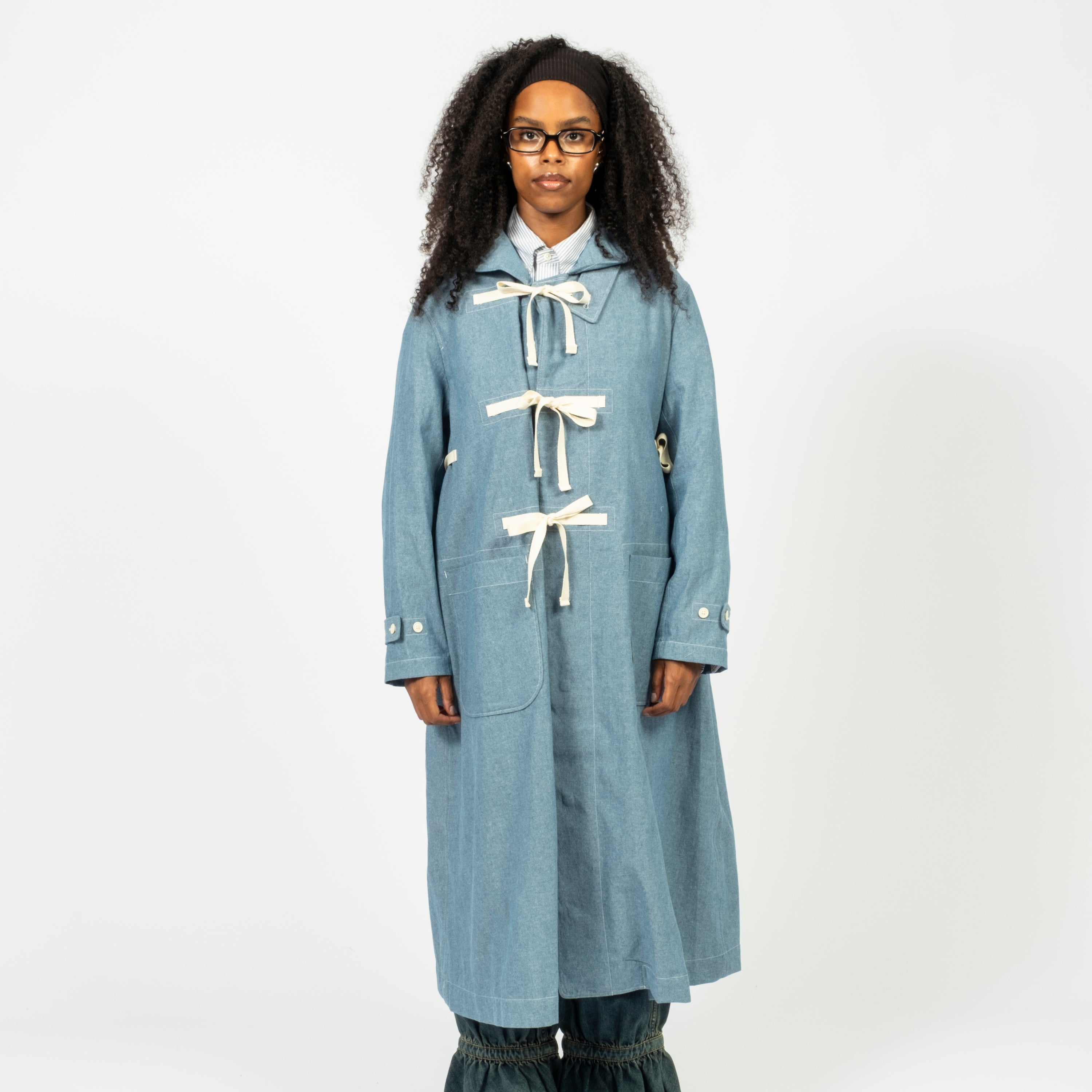 [TACTI] 4.5OZ COTTON CHAMBRAY DUFFLE DRESS _ LIGHT INDIGO