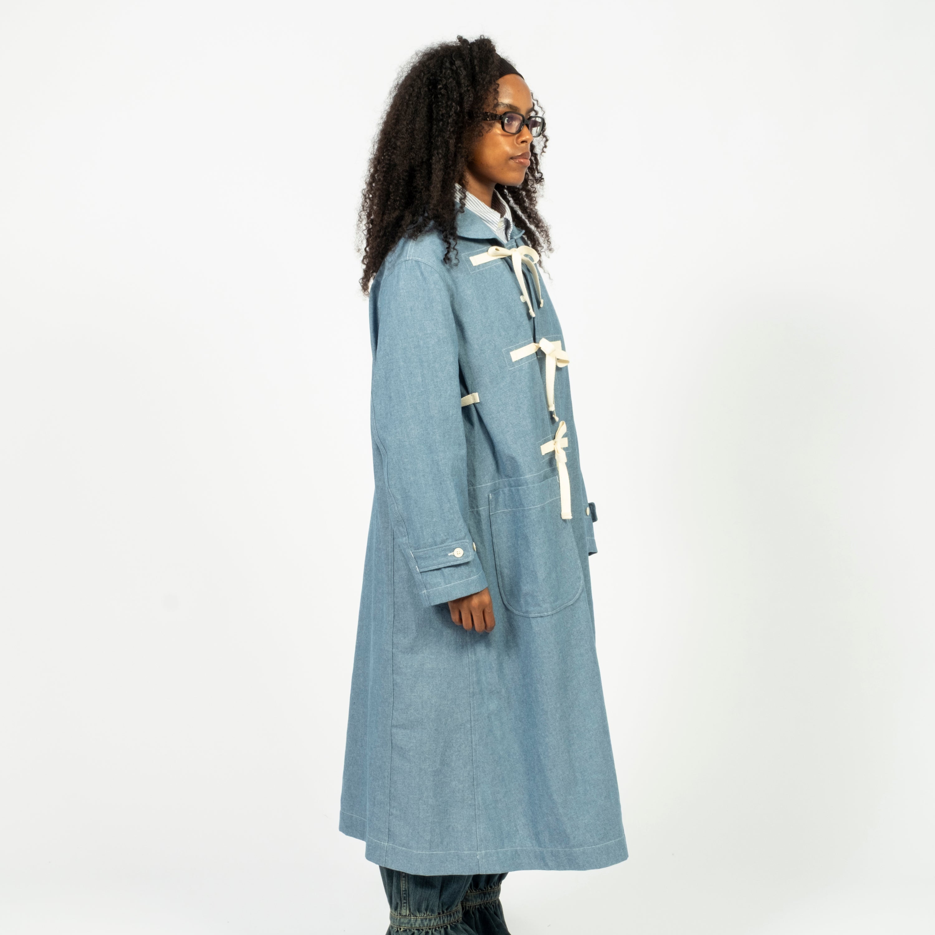 [TACTI] 4.5OZ COTTON CHAMBRAY DUFFLE DRESS _ LIGHT INDIGO