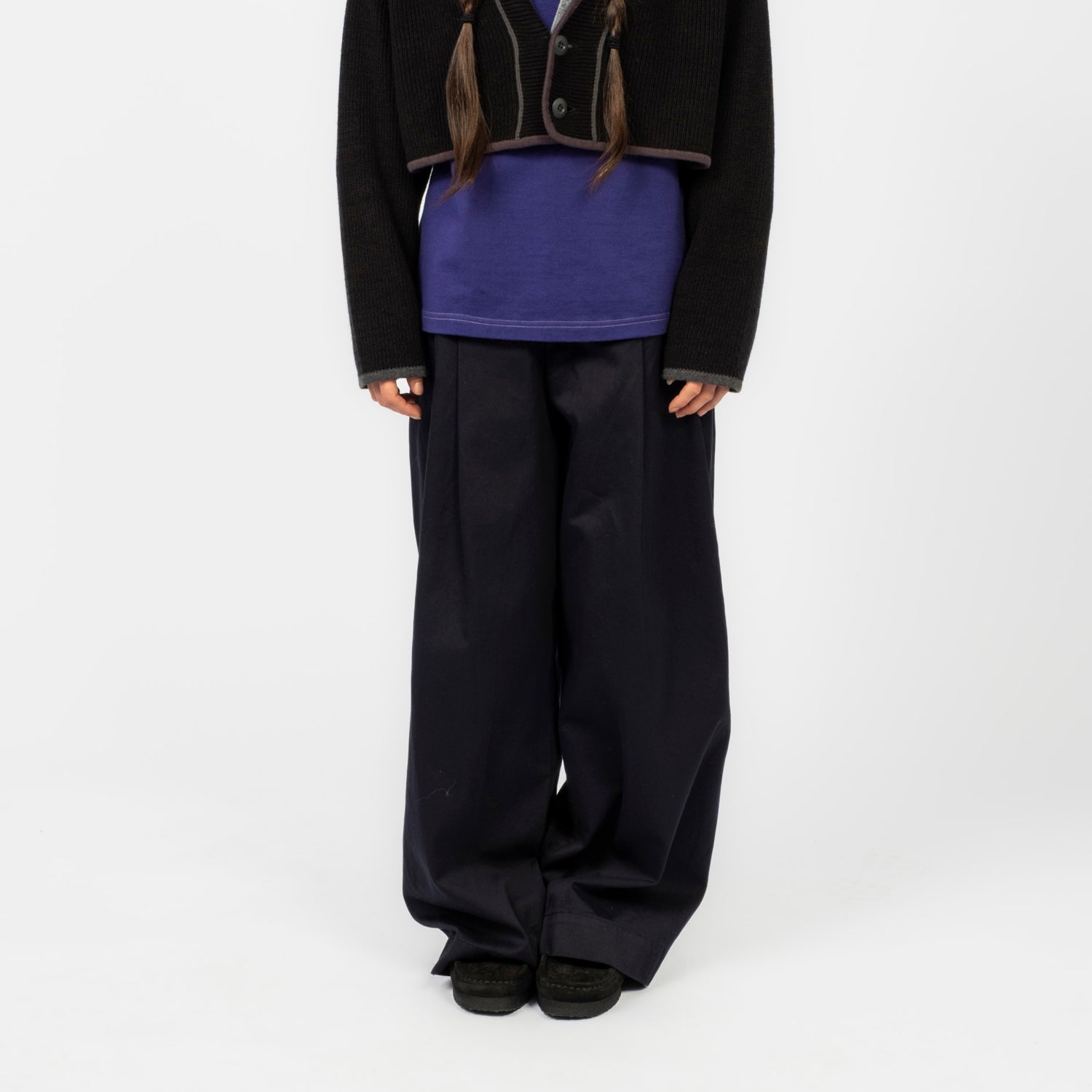 [BEAMS BOY] WIDE TRACK CHINO PANTS _ D.NAVY