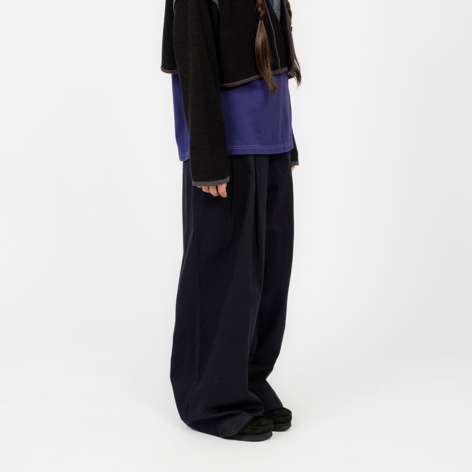 [BEAMS BOY] WIDE TRACK CHINO PANTS _ D.NAVY