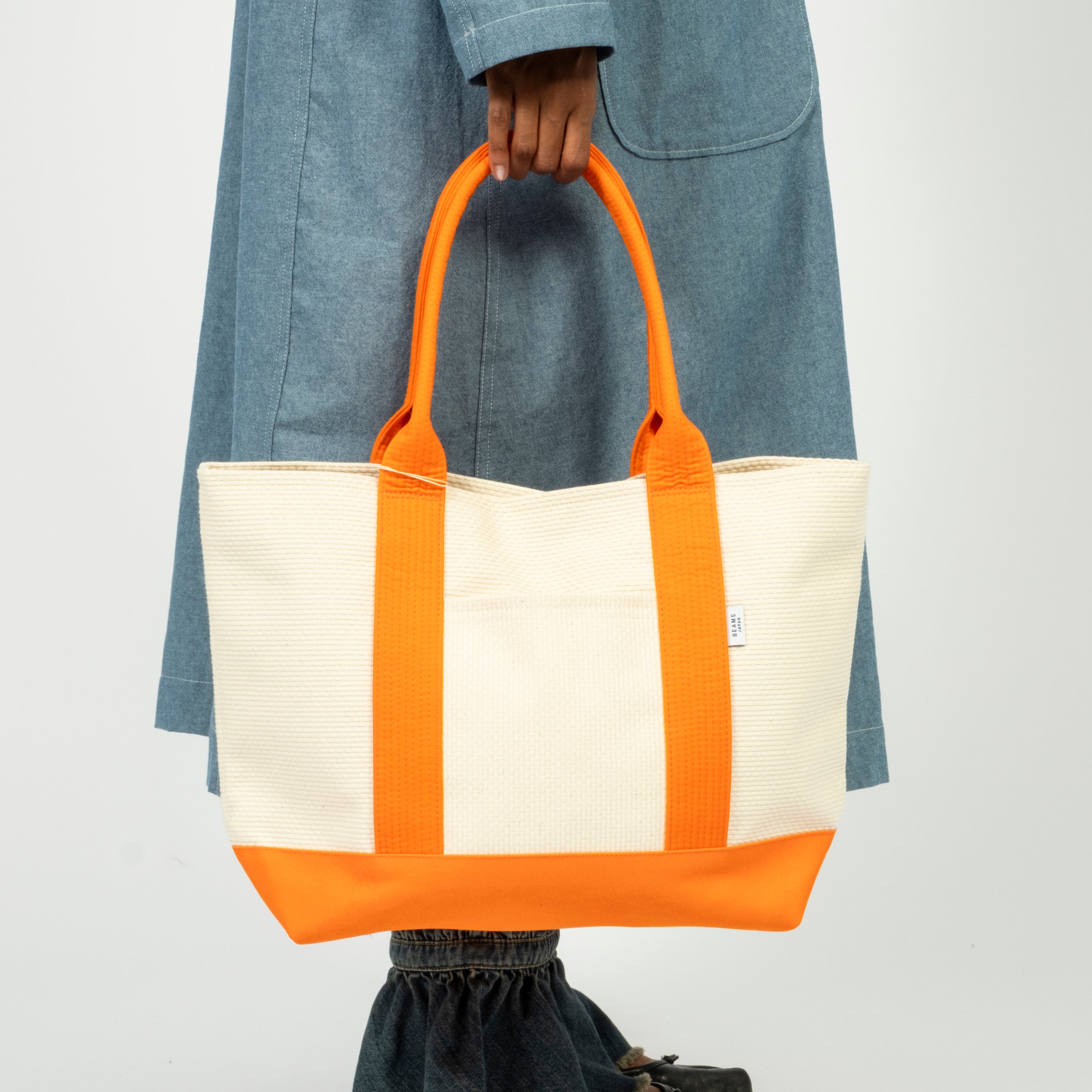 [BEAMS JAPAN x SASICCO] OBI TOTE BAG COLOR W _ ORANGE