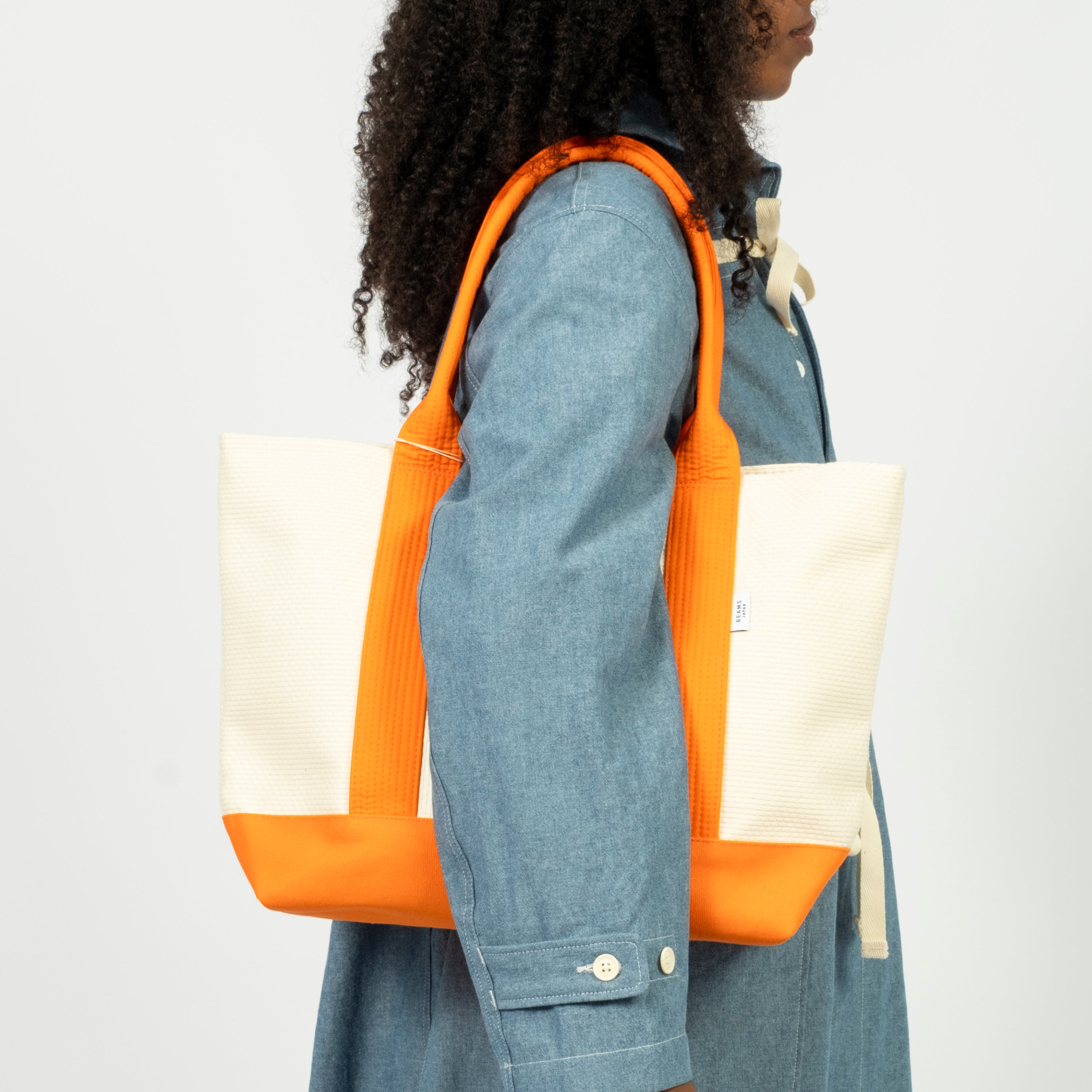 [BEAMS JAPAN x SASICCO] OBI TOTE BAG COLOR W _ ORANGE