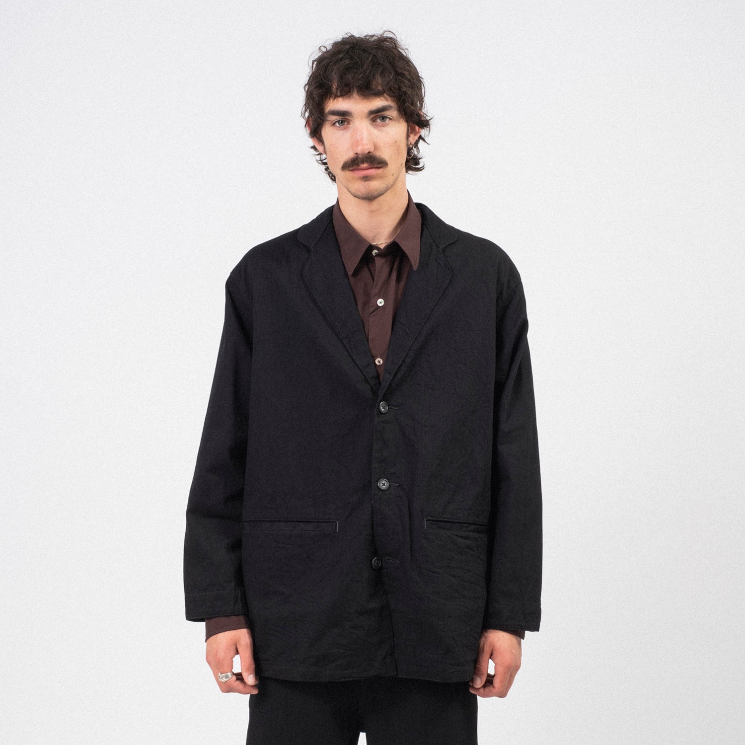 [PORTER CLASSIC] CLASSIC DENIM WIDE JACKET _ BLACK