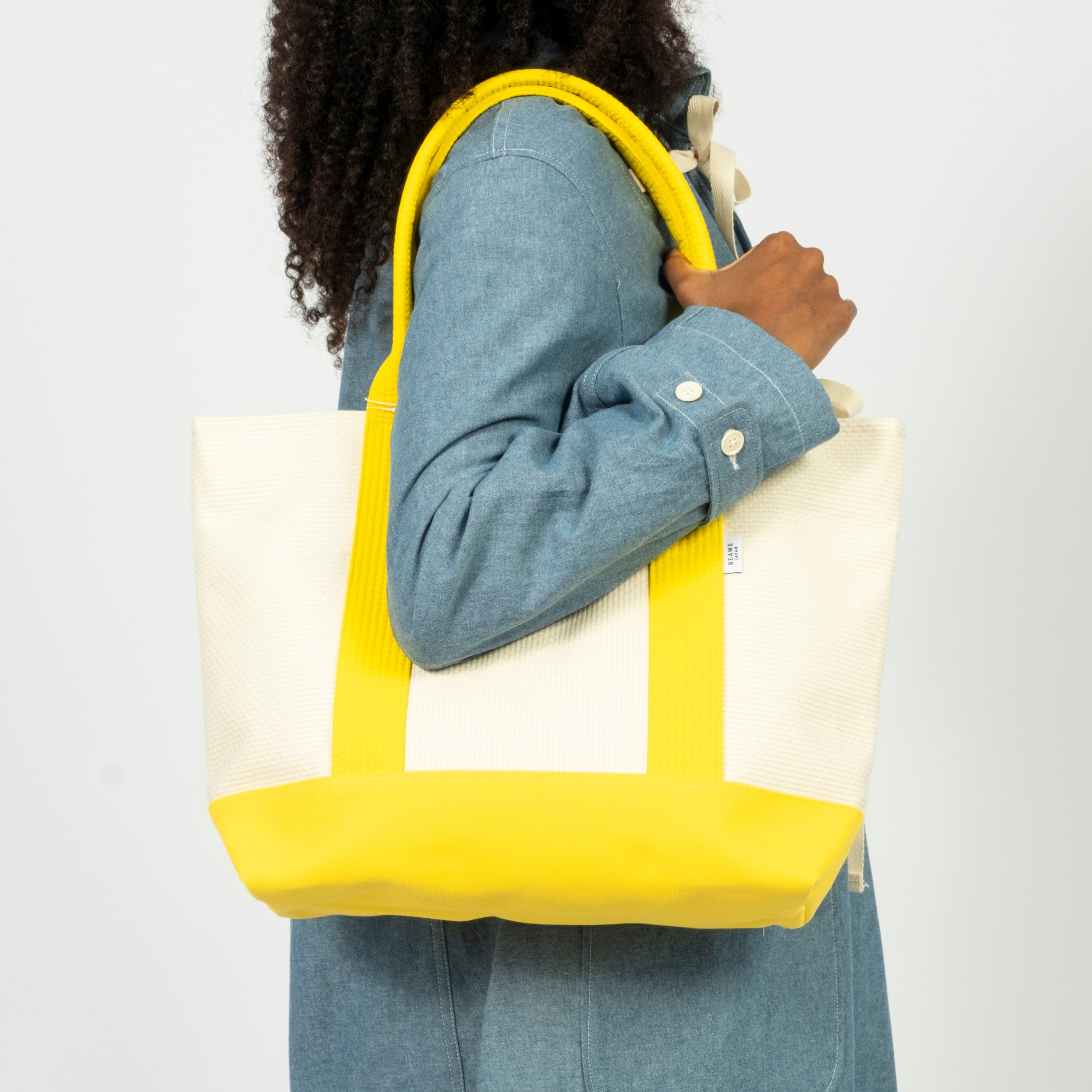 [BEAMS JAPAN x SASICCO] OBI TOTE BAG COLOR W _ YELLOW