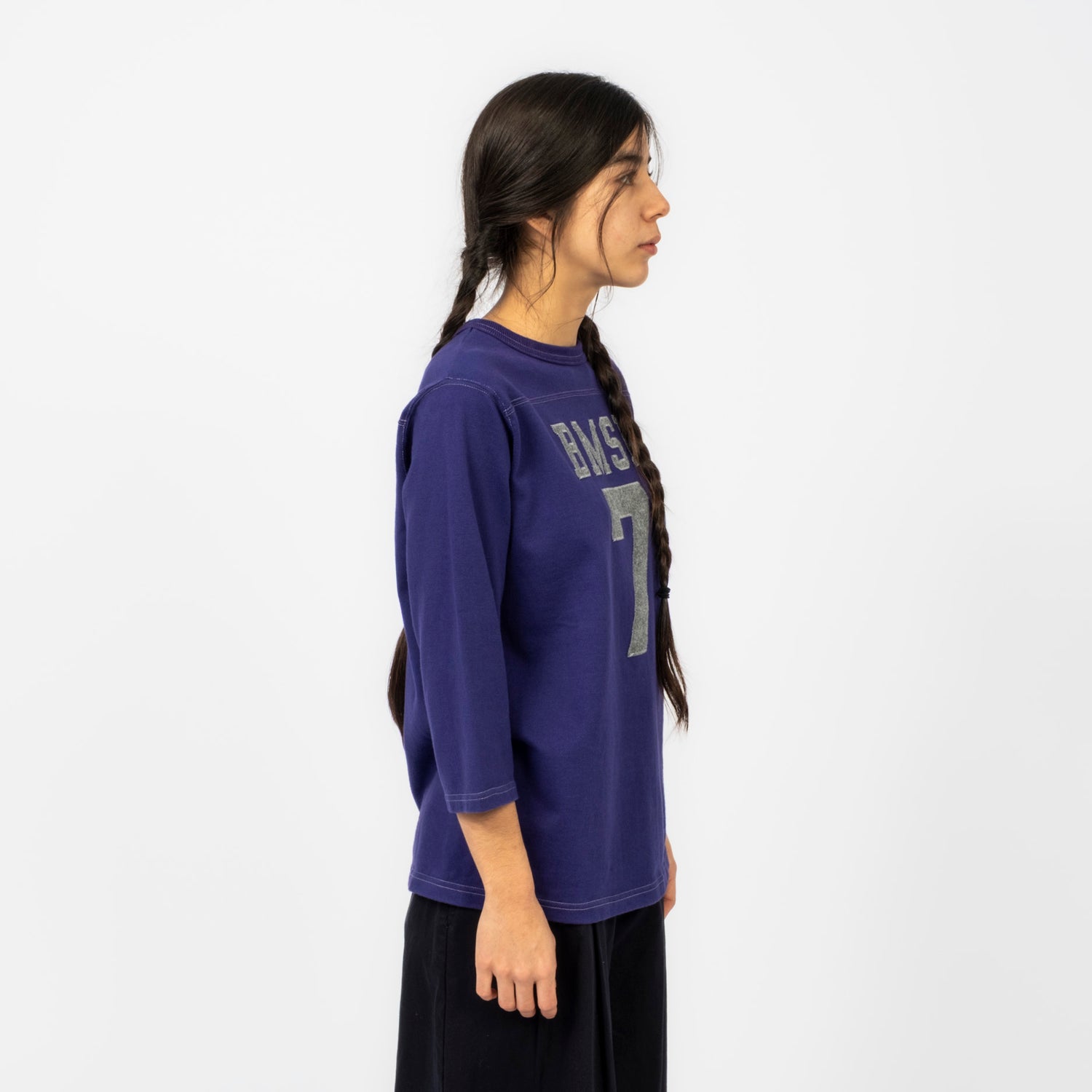 [BEAMS BOY] O.KNIT F/B3/4 _ PURPLE