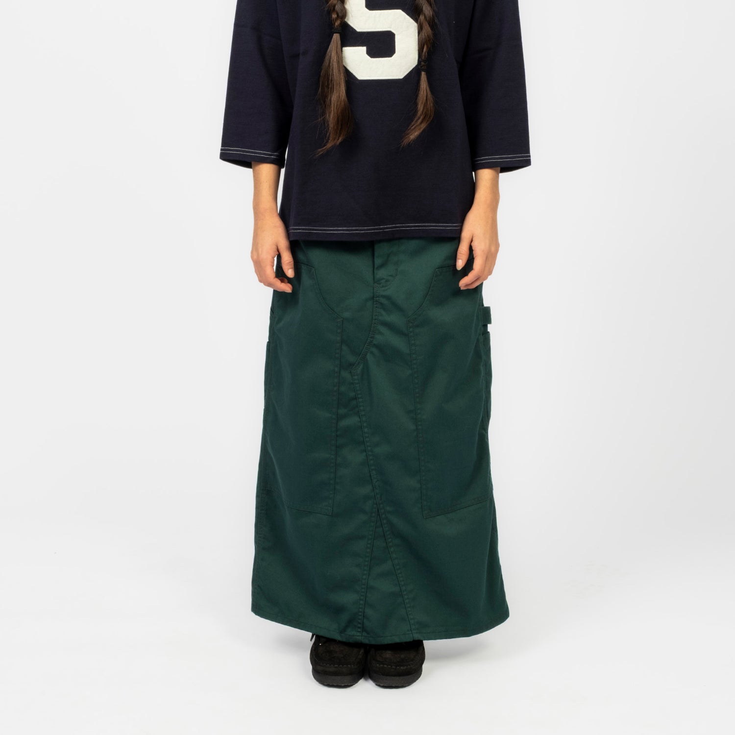 [BEAMS BOY] DOUBLE KNEE TIGHT SKIRT _ D.GREEN