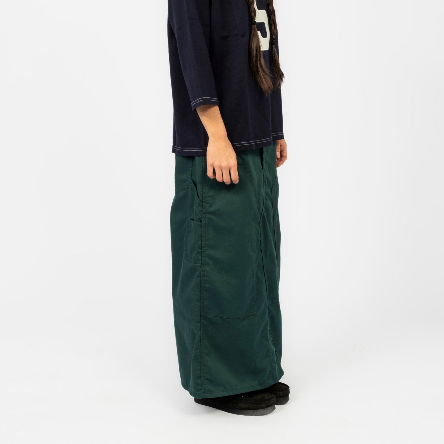 [BEAMS BOY] DOUBLE KNEE TIGHT SKIRT _ D.GREEN