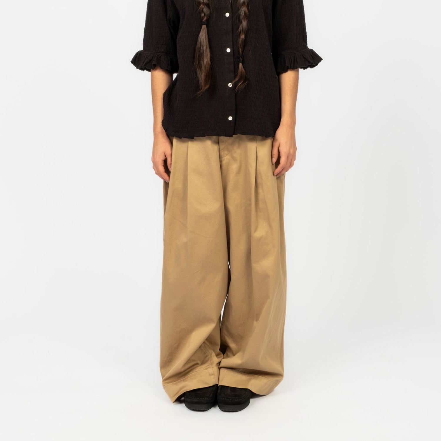 [BEAMS BOY] WIDE TRACK CHINO PANTS _ BEIGE