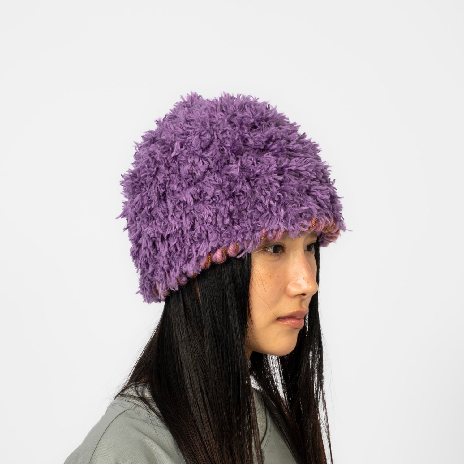 [MISU A BARBE] TEDDY BUCKET HAT _ PLUM