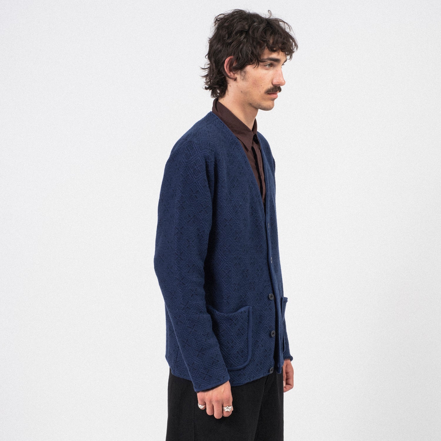 [PORTER CLASSIC] KOGIN KNIT CARDIGAN _ NAVY