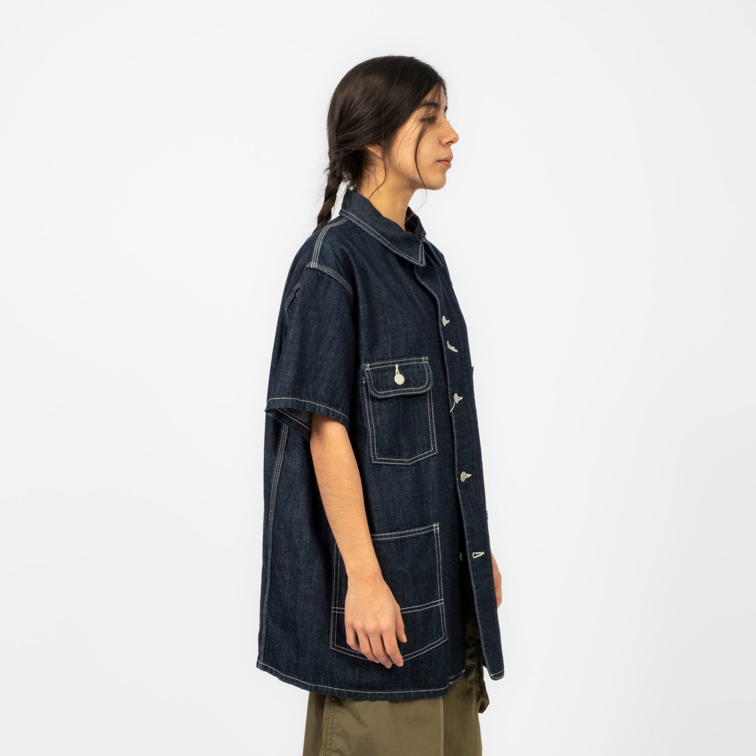 [BEAMS BOY] DENIM COVERALL SHORT SLEEVE _ INDIGO