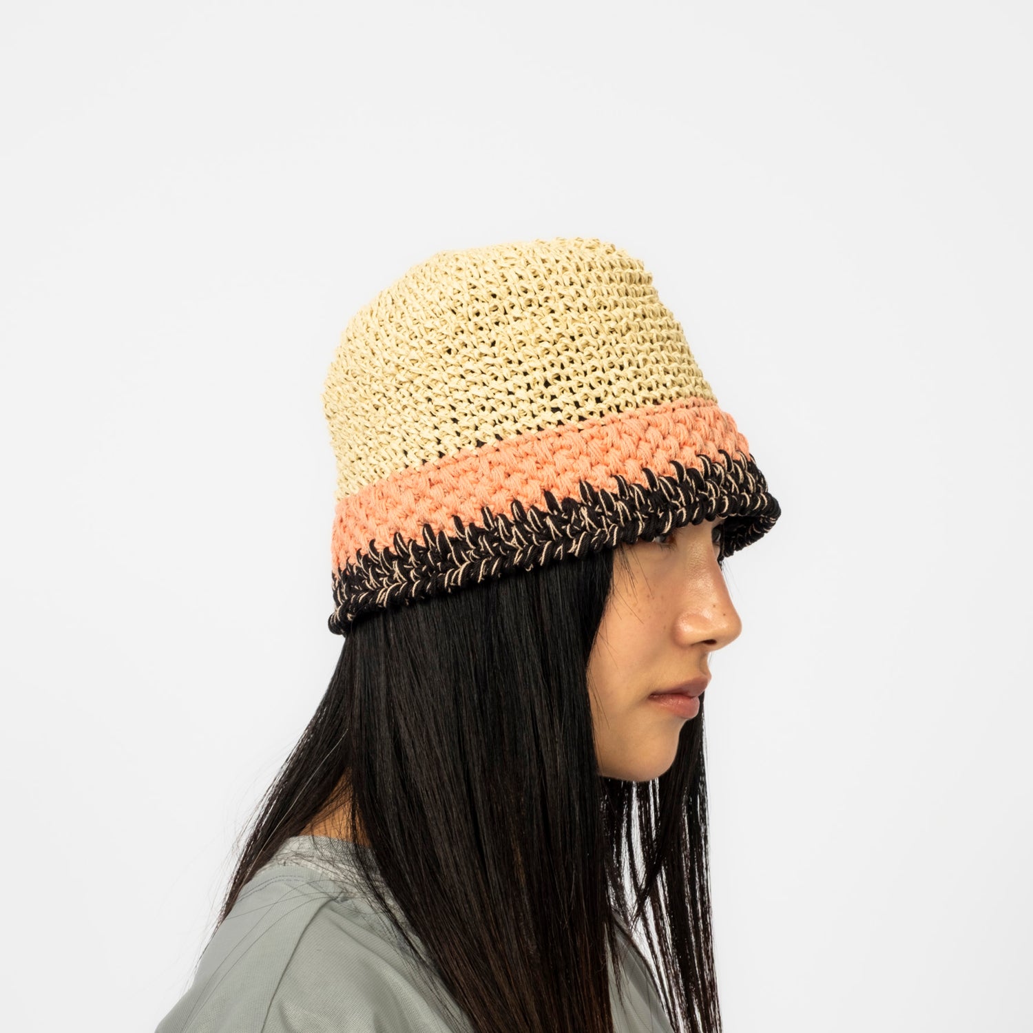 [MISU A BARBE] GRADATION HAT _ SALMON