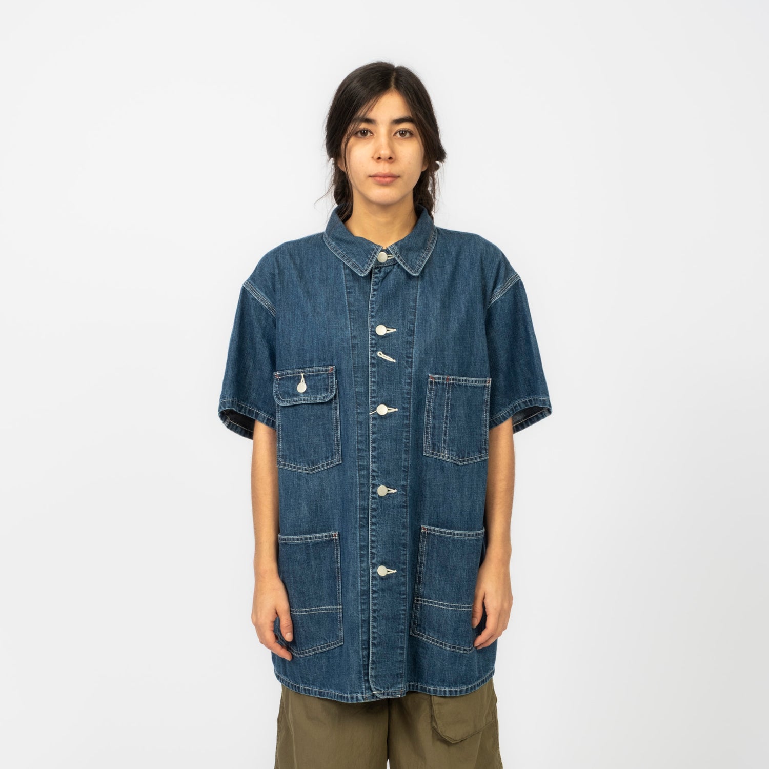 [BEAMS BOY] DENIM COVERALL SHORT SLEEVE _ BLUE