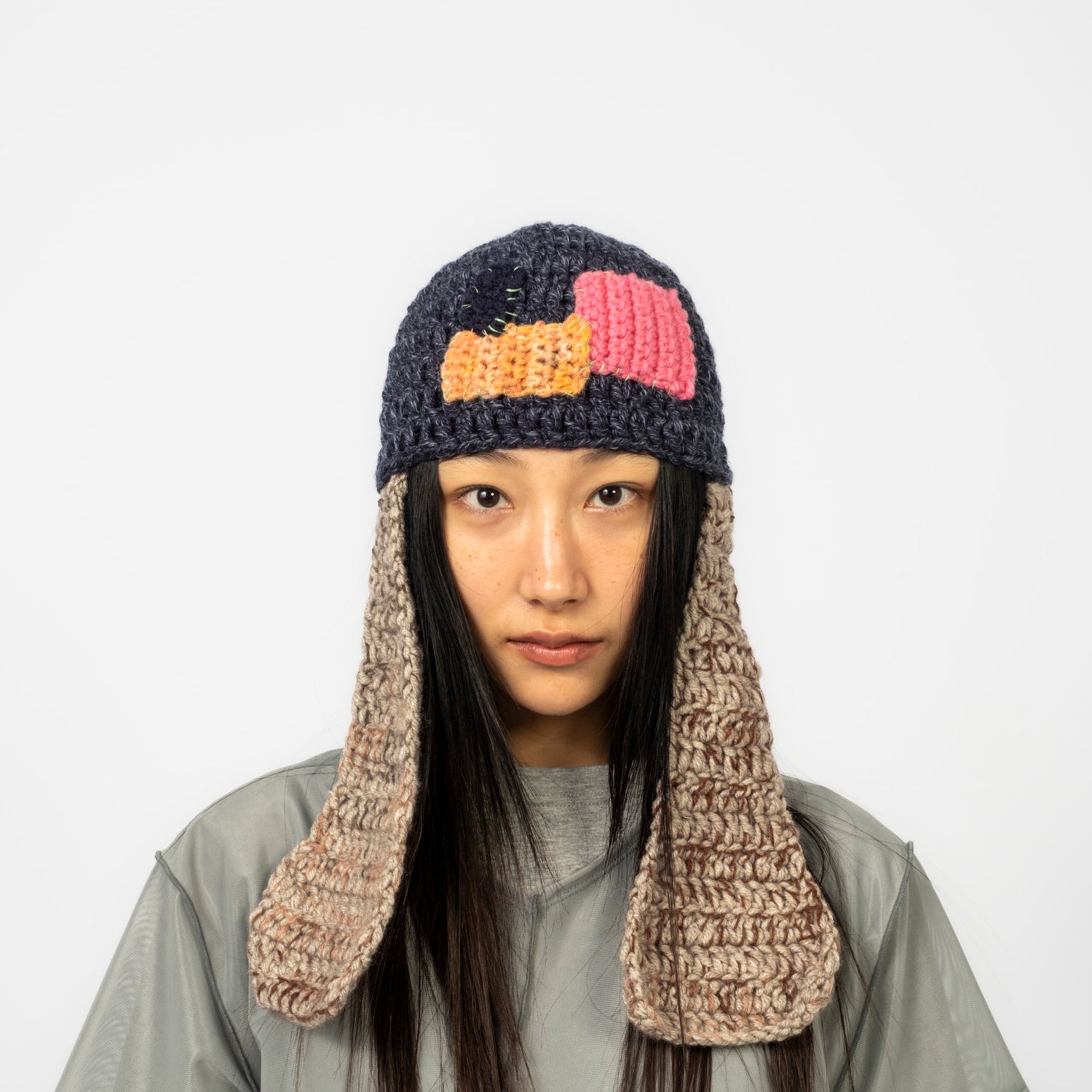 [MISU A BARBE] LONG EAR HAT _ BROWN