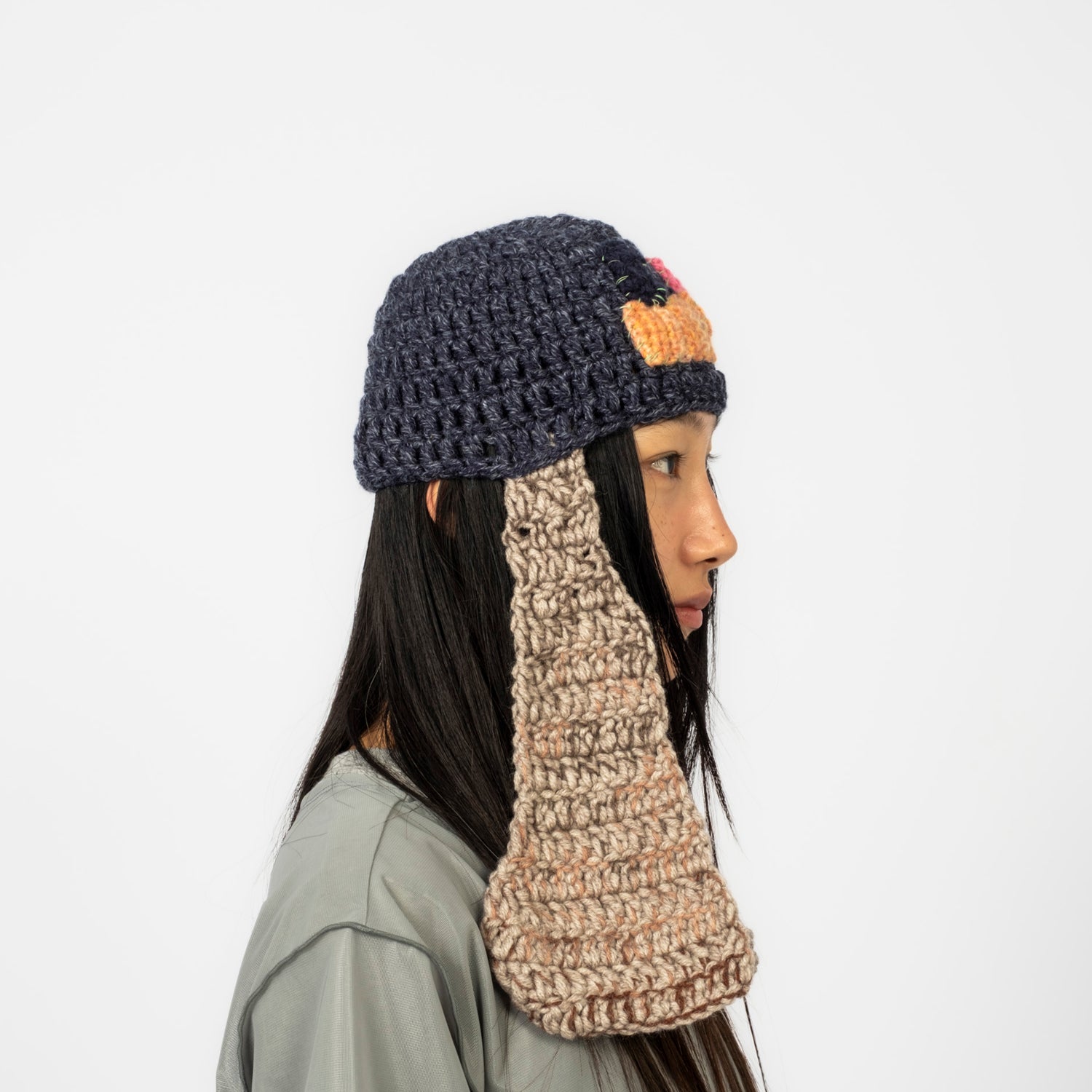 [MISU A BARBE] LONG EAR HAT _ BROWN