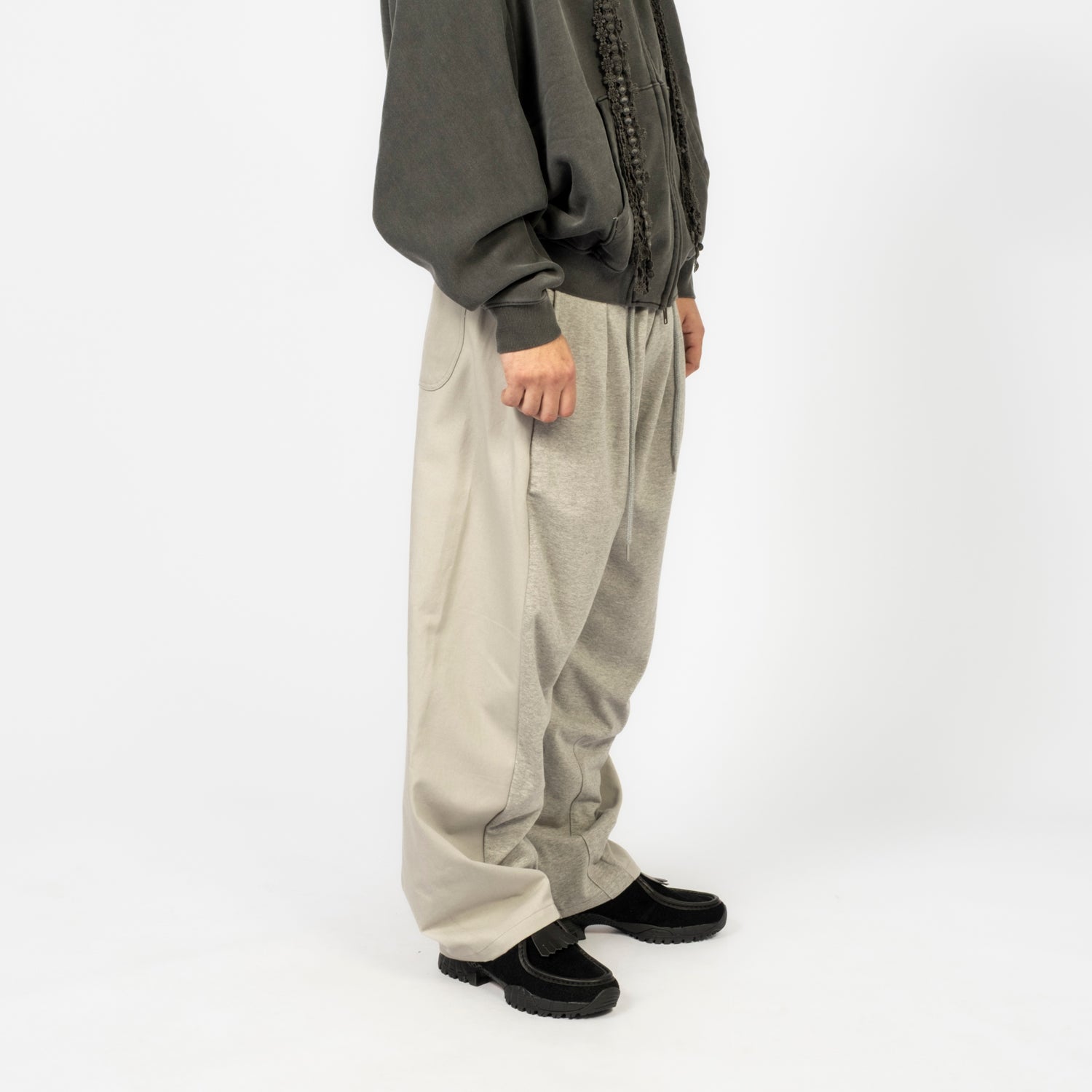 [AJOBYAJO] DUAL FABRIC HYBRID PANTS _ MELANGE GREY