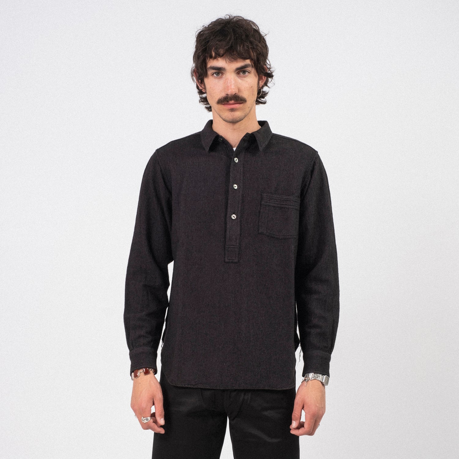 [T.T] LOT.103 WORK SHIRT P/O _ BLACK