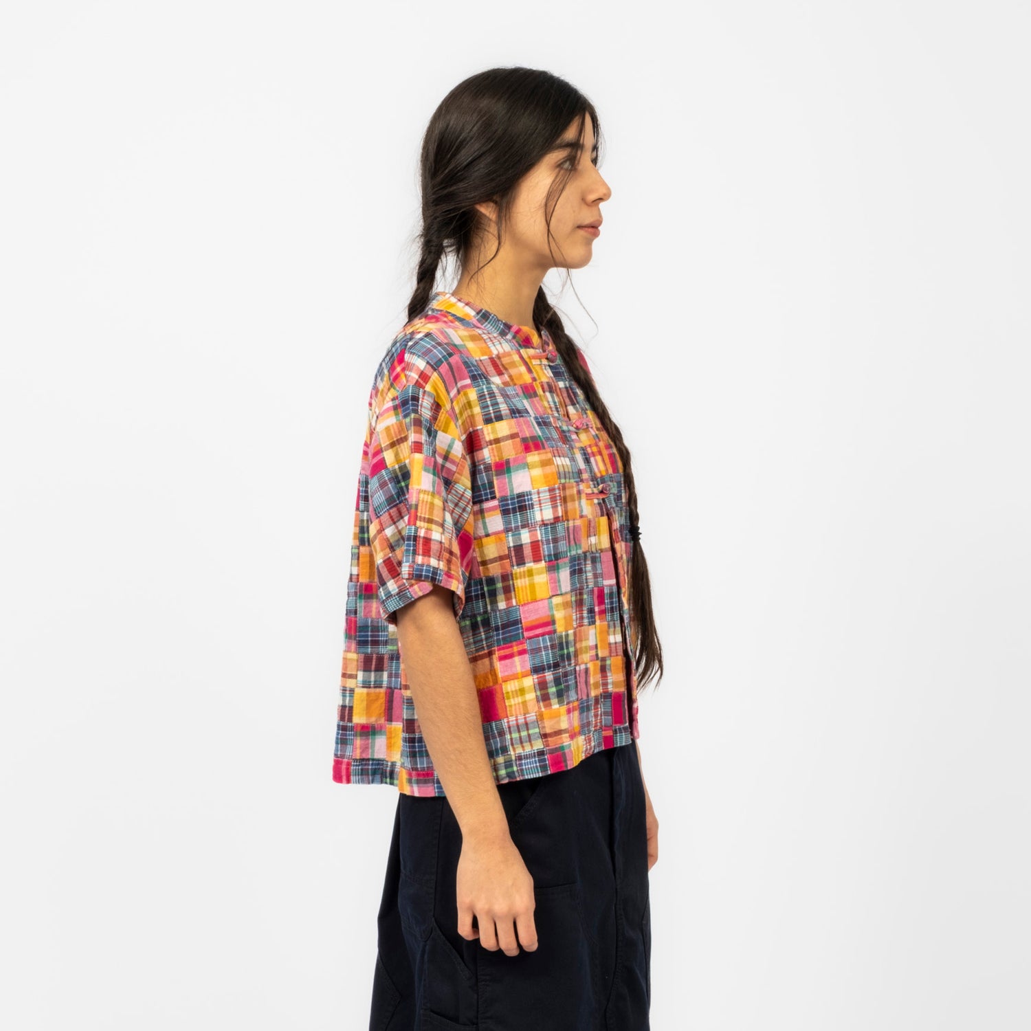 [BEAMS BOY] BOY PATCH WORK SHORT SLEEVE _ PINK MULTI