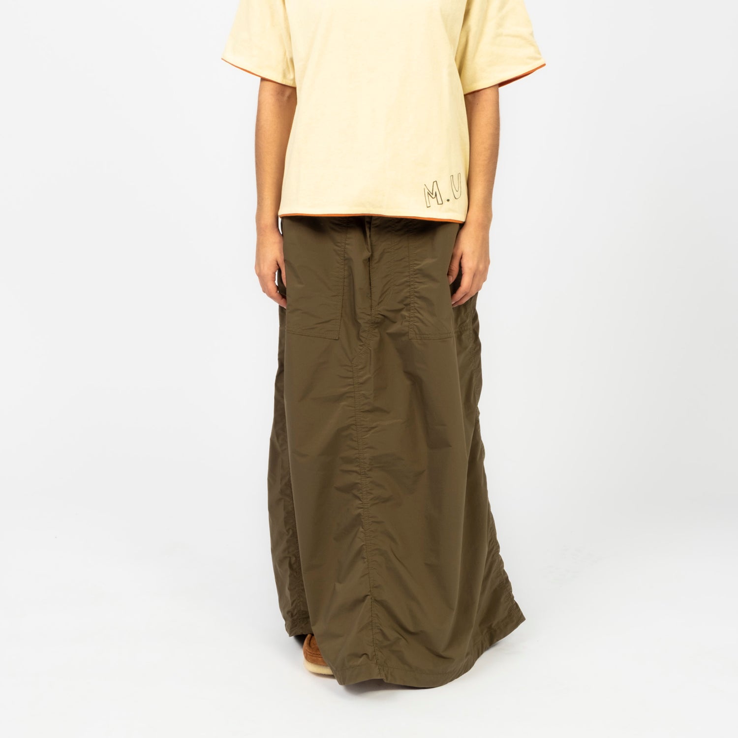 [BEAMS BOY] ARMY HIGH-WAIST ARRANGEMENT DRESS _ OLIVE