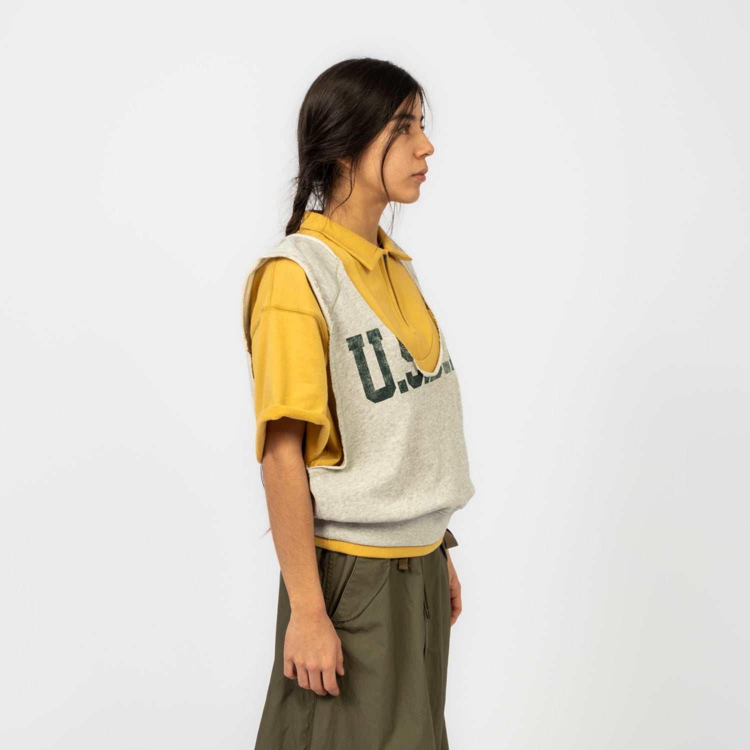 [BEAMS BOY] CUTOFF SWEATER VEST _ OATMEAL