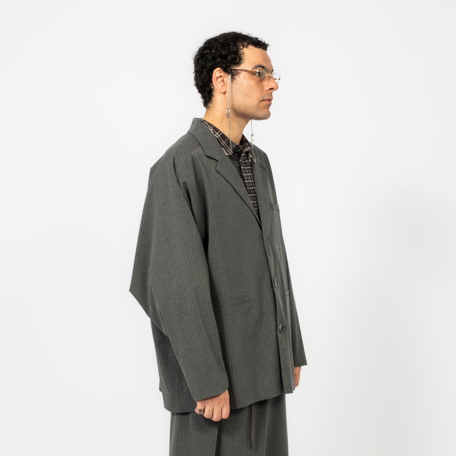[AJOBYAJO] STRIPE BATWING JACKET _ GREY