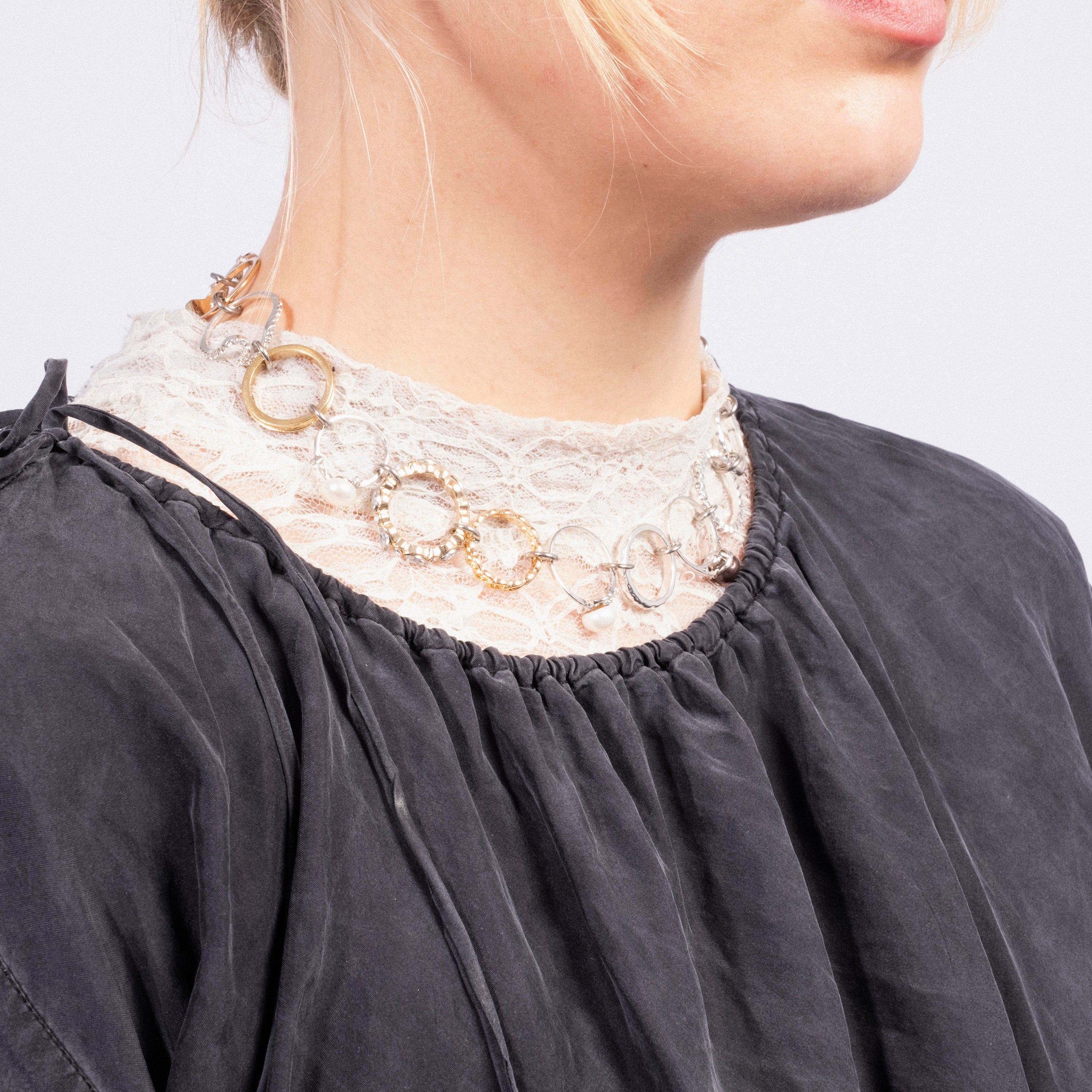 [52HZ LAB] MIXED RINGS NECKLACE FULL