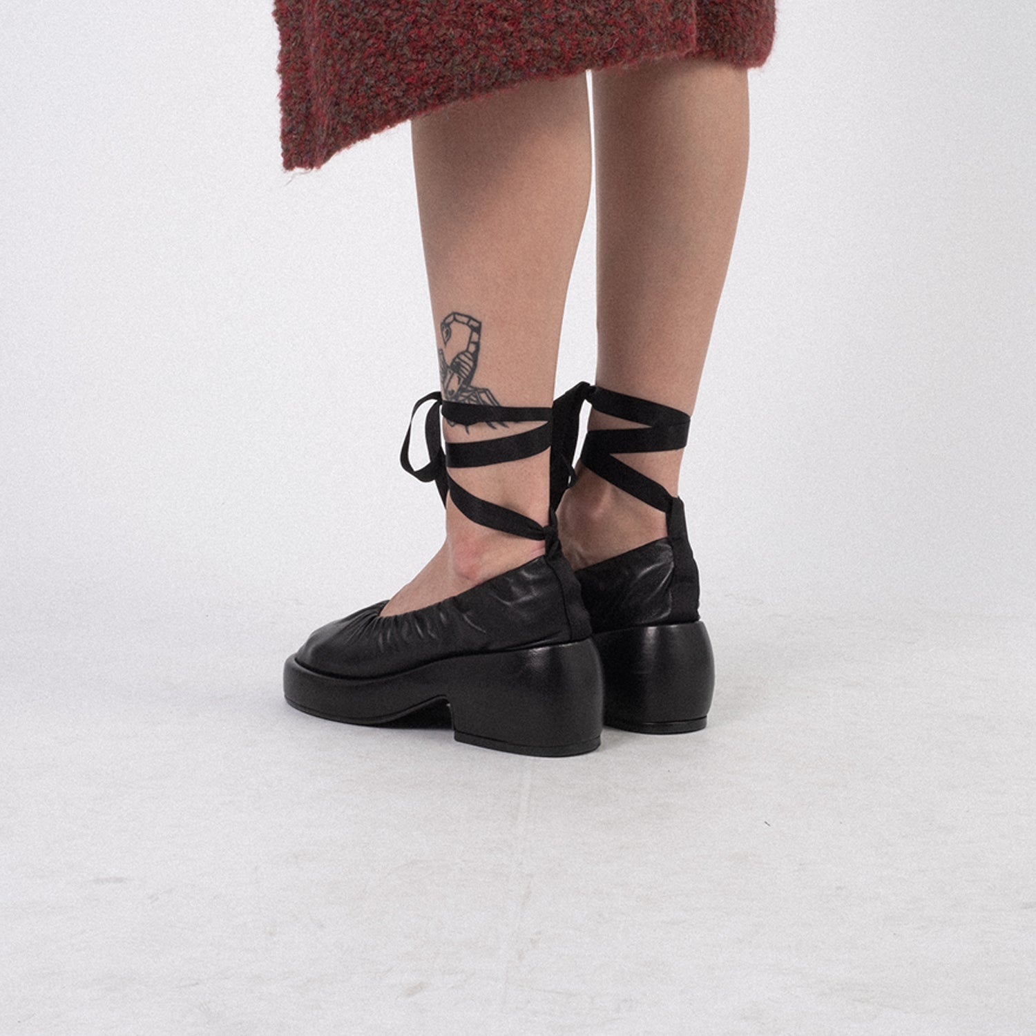 [AMOMENTO] SHIRRING HEELS _ BLACK