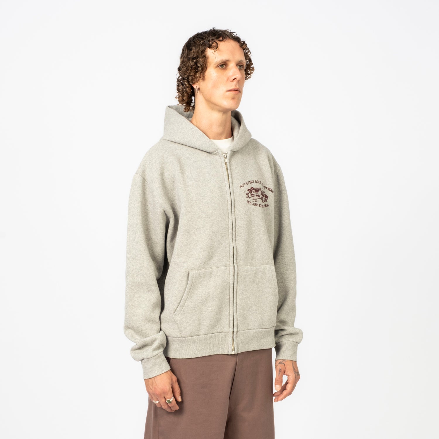 [COLLECT PIECES] EVERYWHERE ZIP-UP HOODIE _ MELANGE GREY