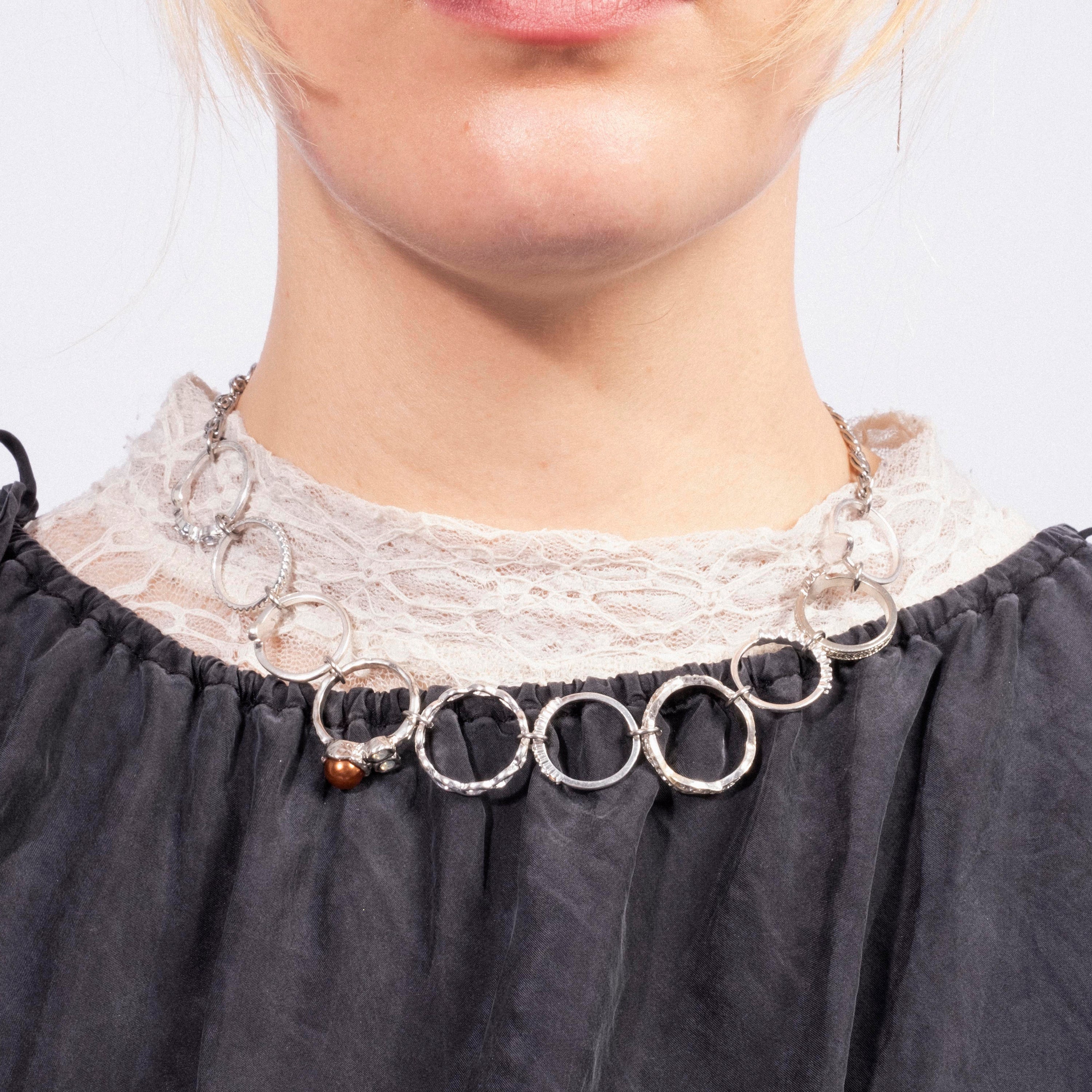 [52HZ LAB] MIXED RINGS NECKLACE HALF