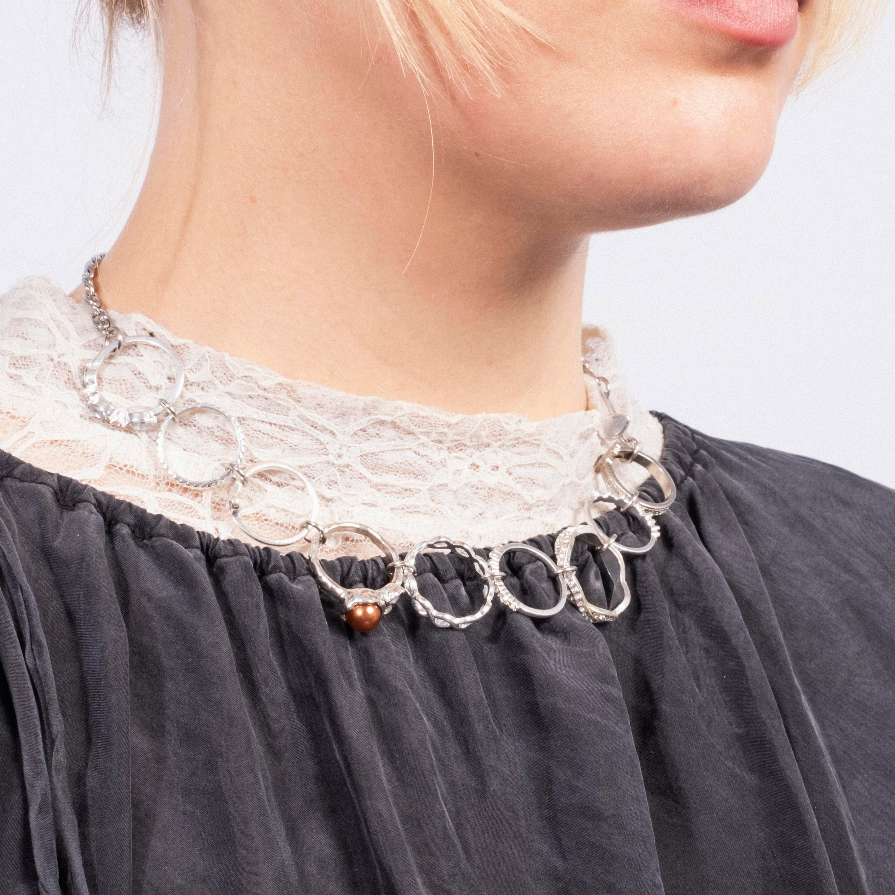 [52HZ LAB] MIXED RINGS NECKLACE HALF