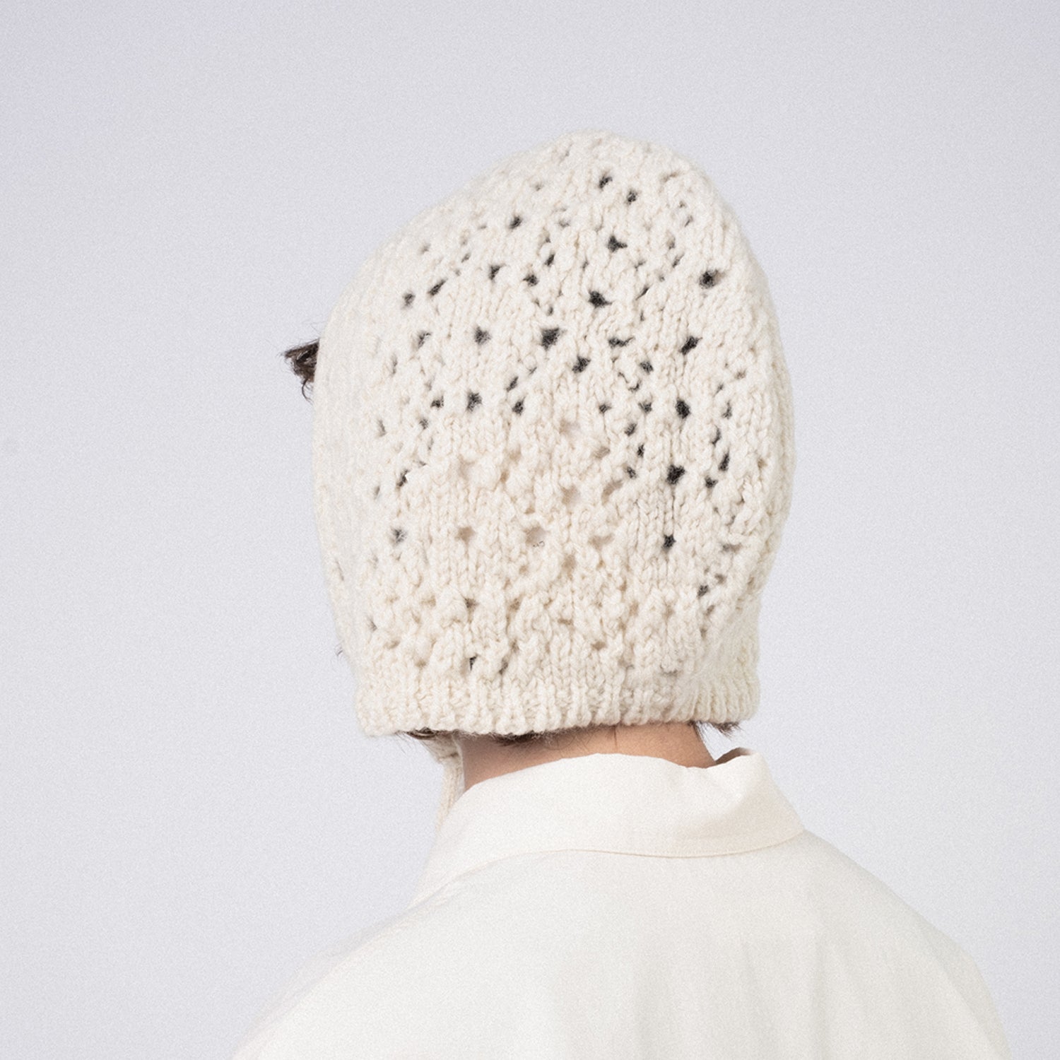 [AMOMENTO] CROCHET KNIT BONNET _ ECRU