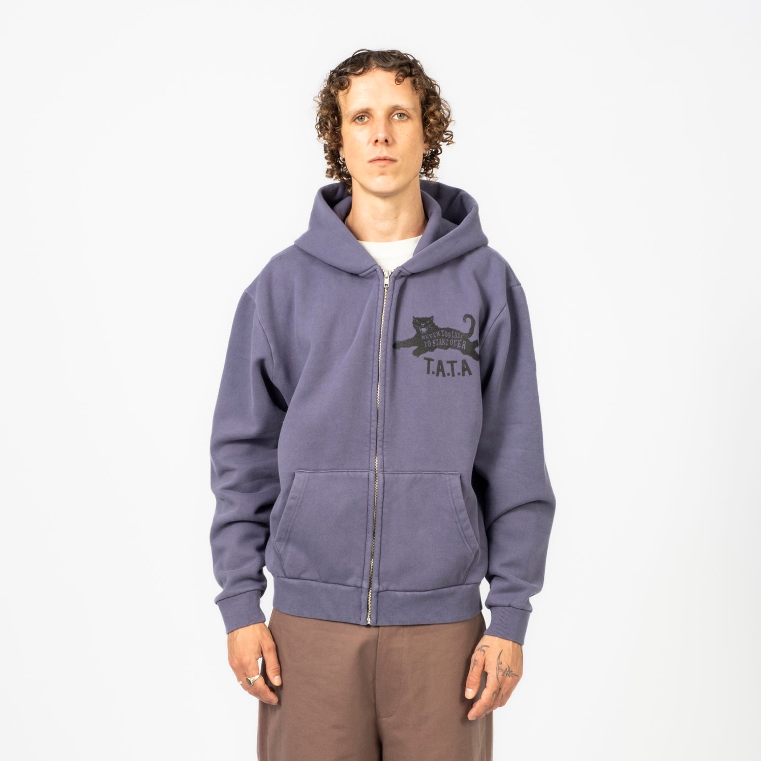 [COLLECT PIECES] TATA ZIP-UP HOODIE _ PURPLE